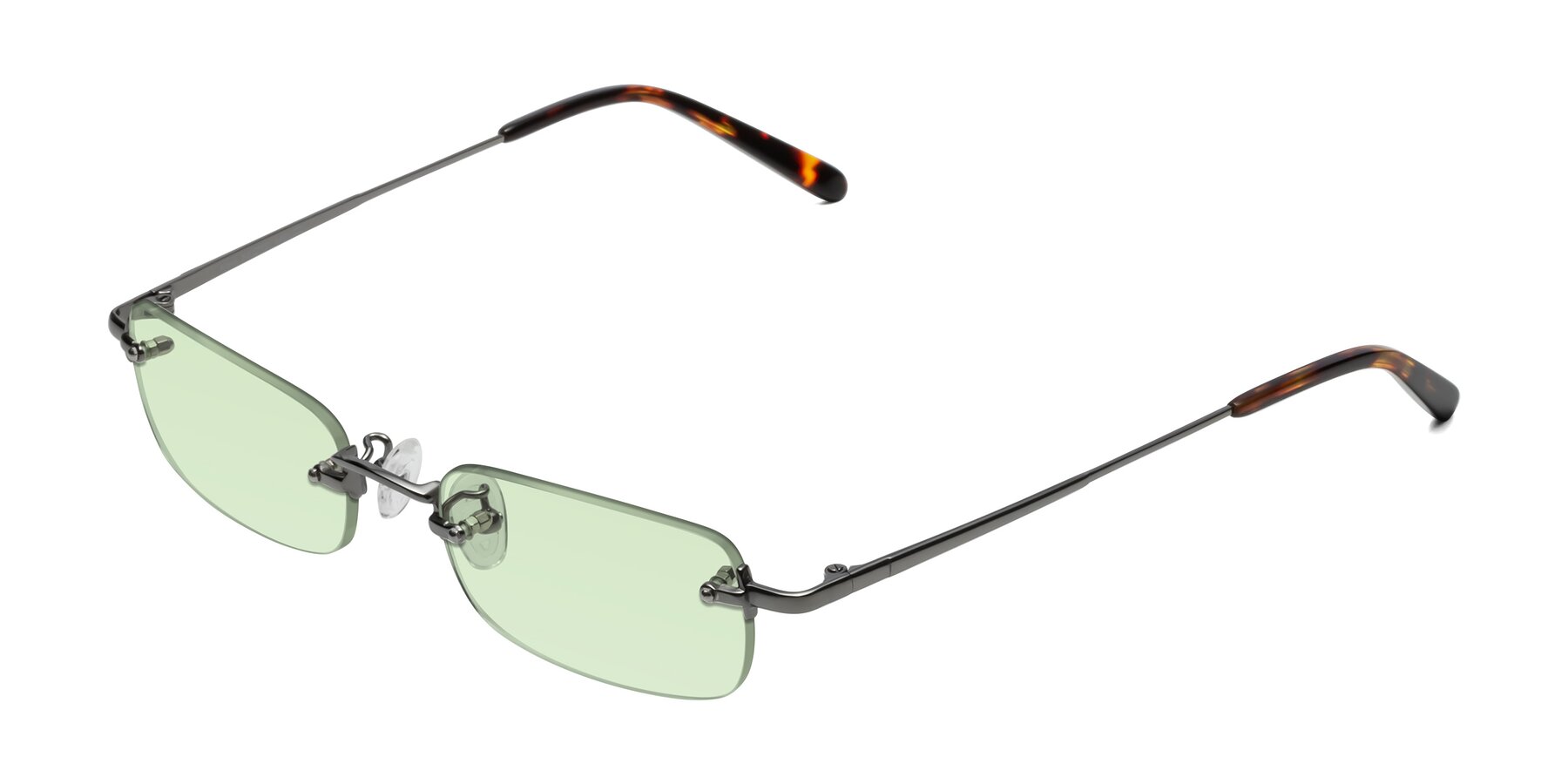 Angle of Finn in Gunmetal with Light Green Tinted Lenses