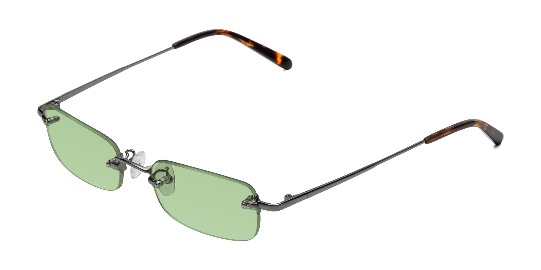 Angle of Finn in Gunmetal with Medium Green Tinted Lenses