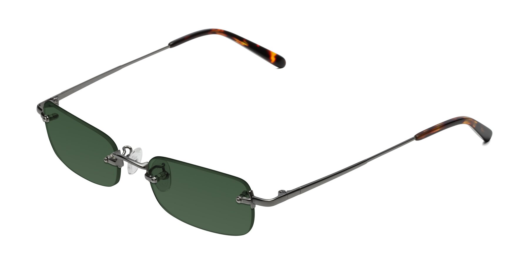 Angle of Finn in Gunmetal with Green Tinted Lenses