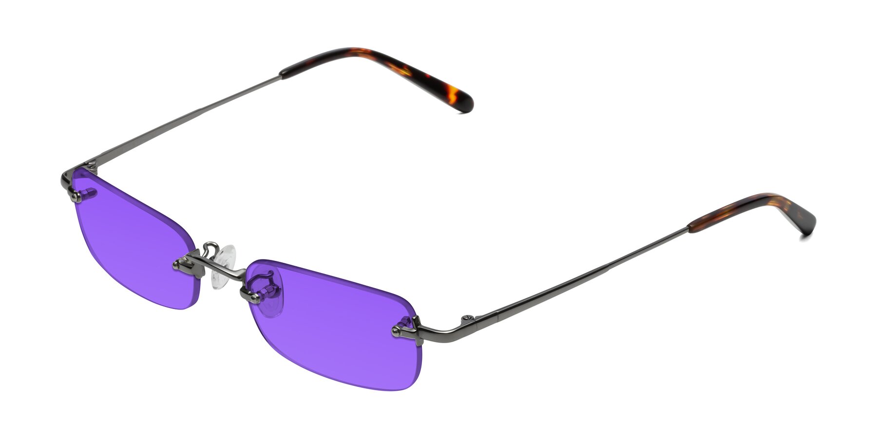 Angle of Finn in Gunmetal with Purple Tinted Lenses