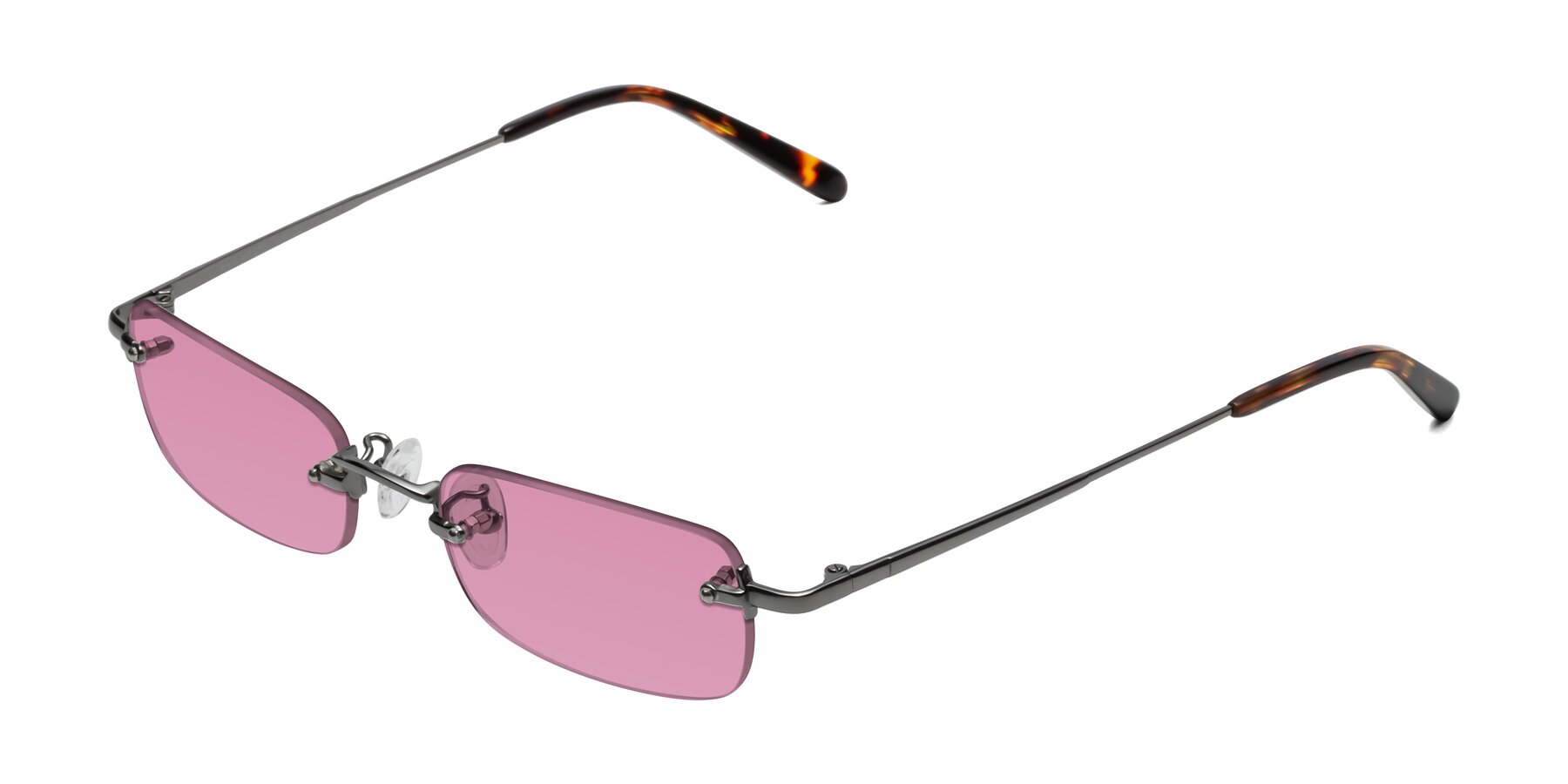 Angle of Finn in Gunmetal with Medium Wine Tinted Lenses