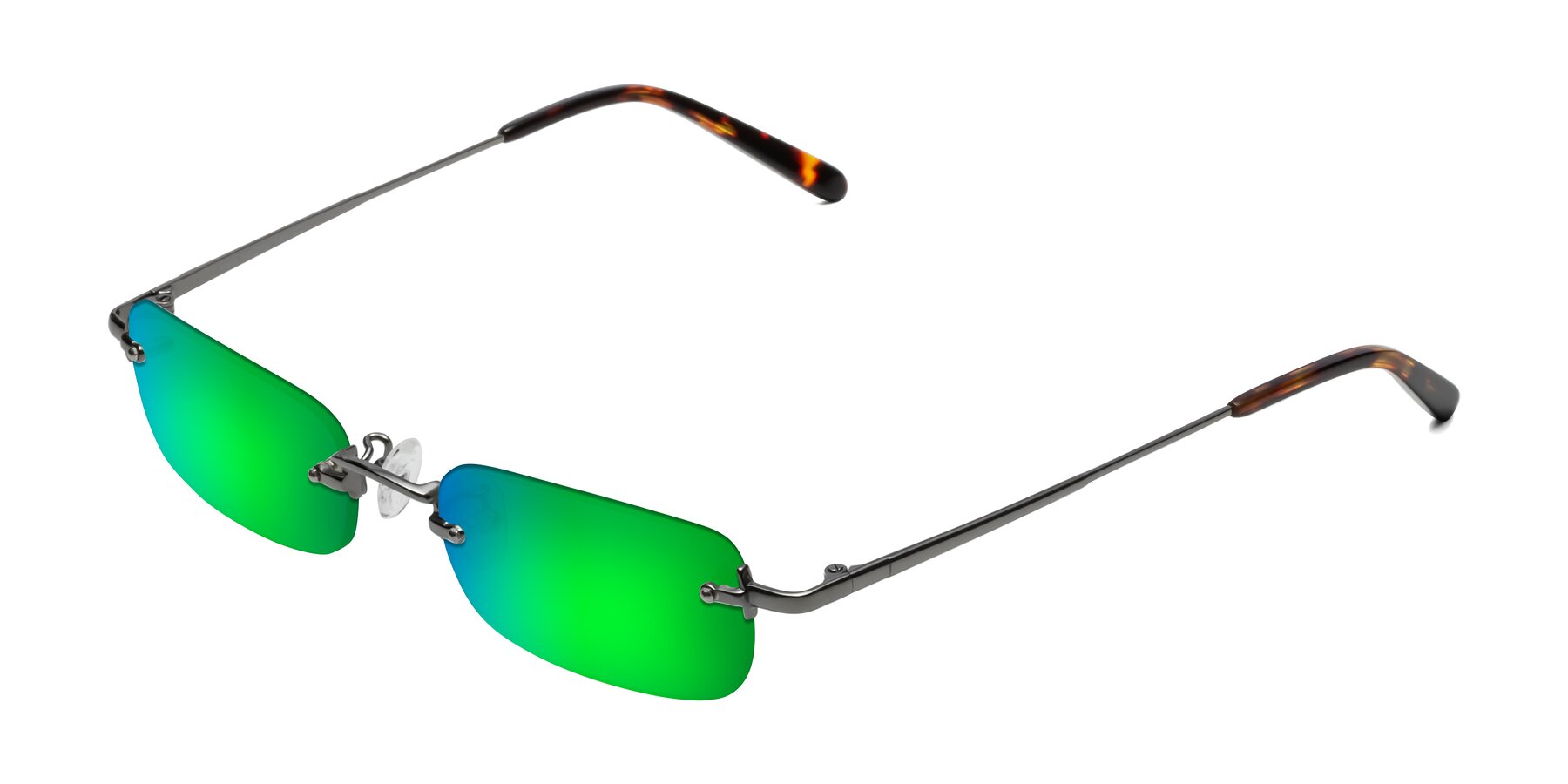 Angle of Finn in Gunmetal with Green Mirrored Lenses