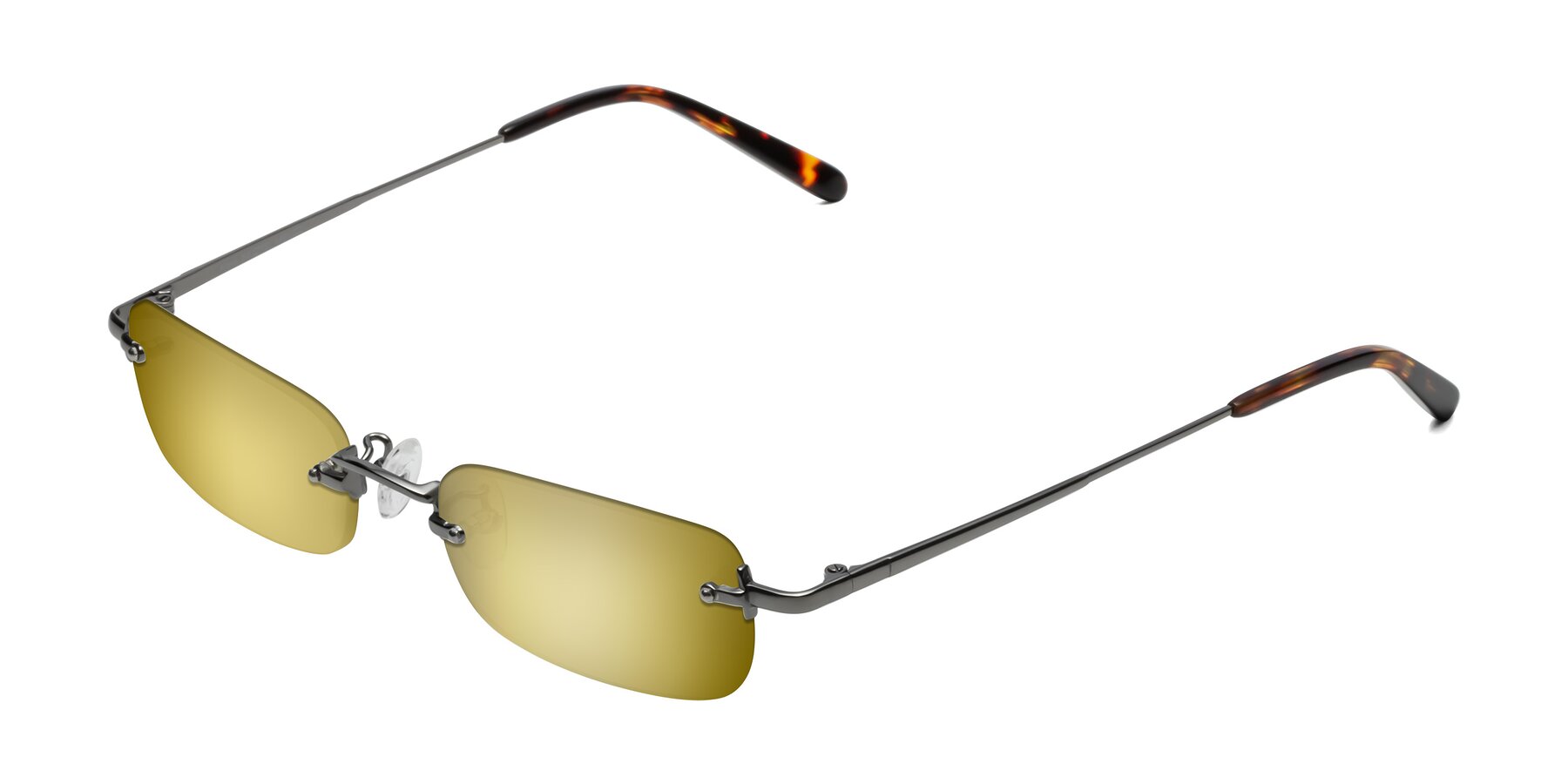 Angle of Finn in Gunmetal with Gold Mirrored Lenses
