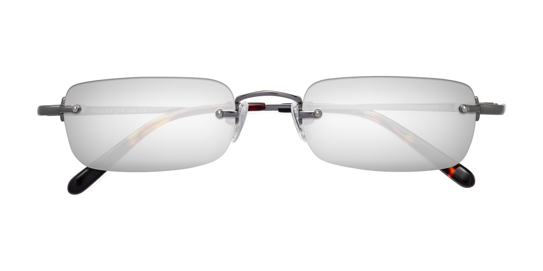 Folded Front of Finn in Gunmetal with Silver Mirrored Lenses