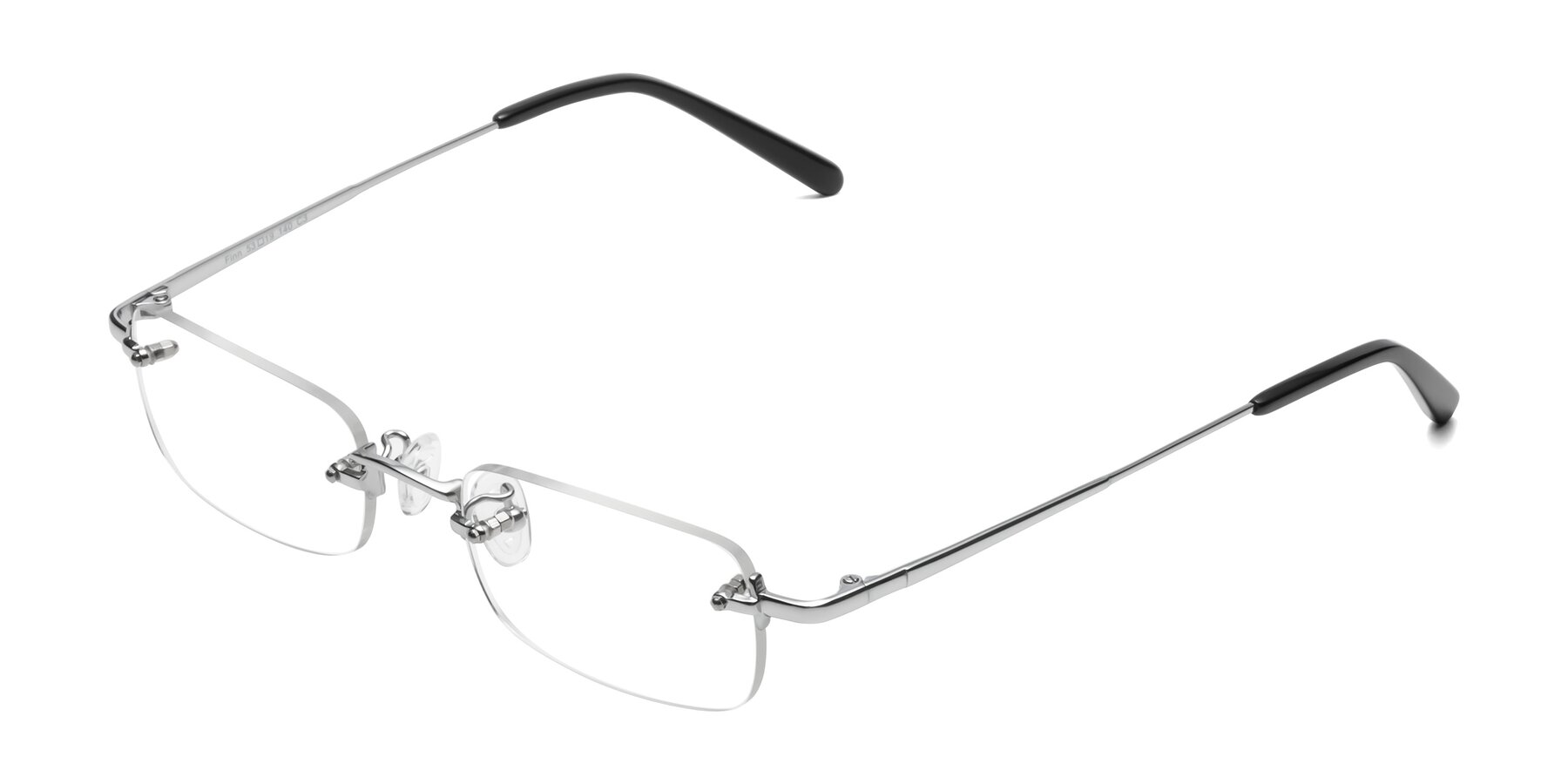Angle of Finn in Silver with Clear Eyeglass Lenses