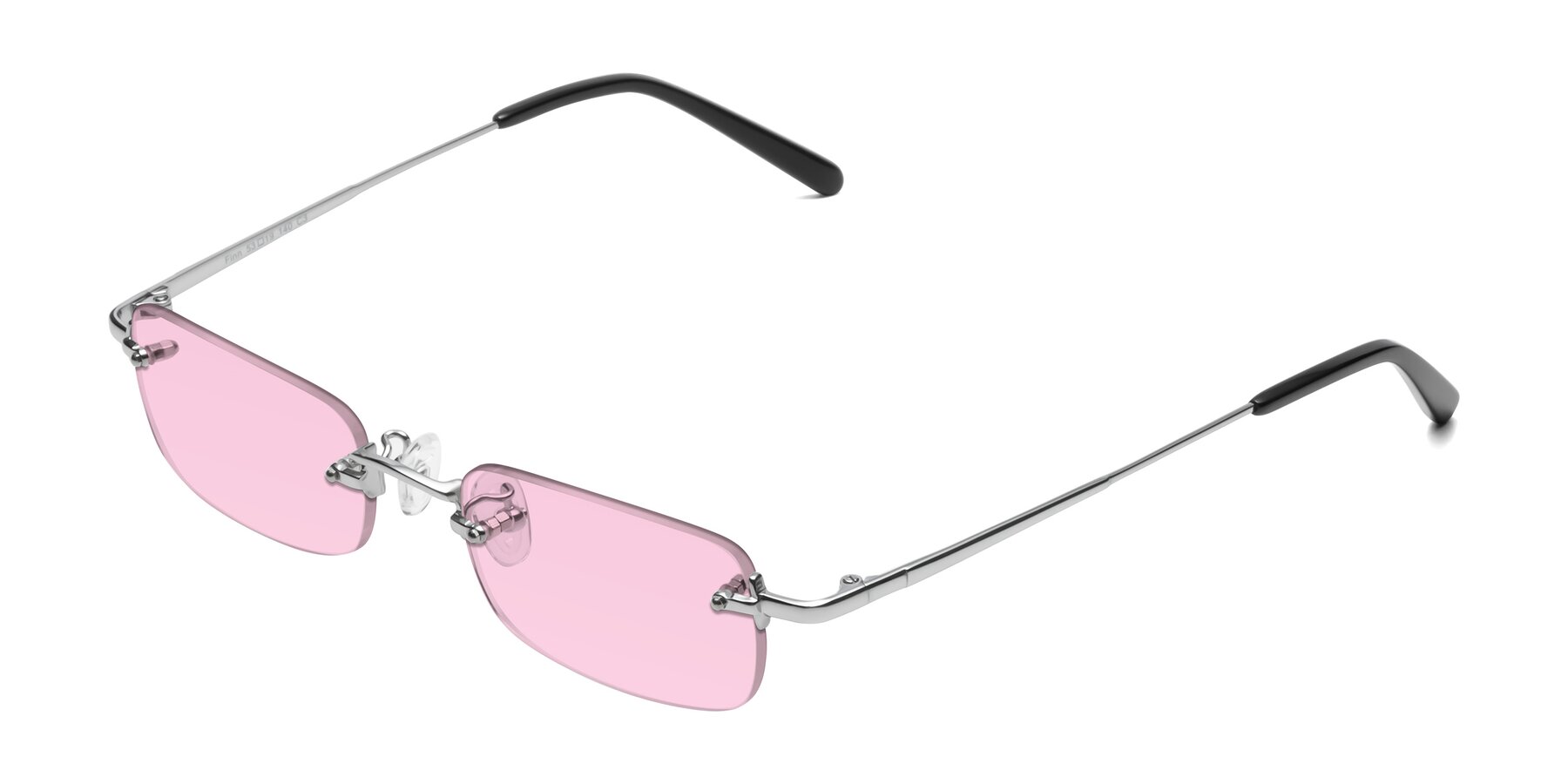 Angle of Finn in Silver with Light Pink Tinted Lenses