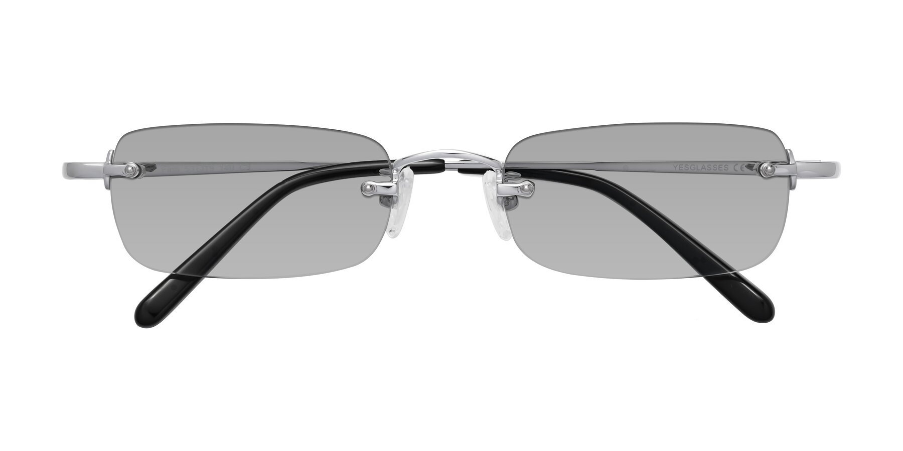 Folded Front of Finn in Silver with Light Gray Tinted Lenses