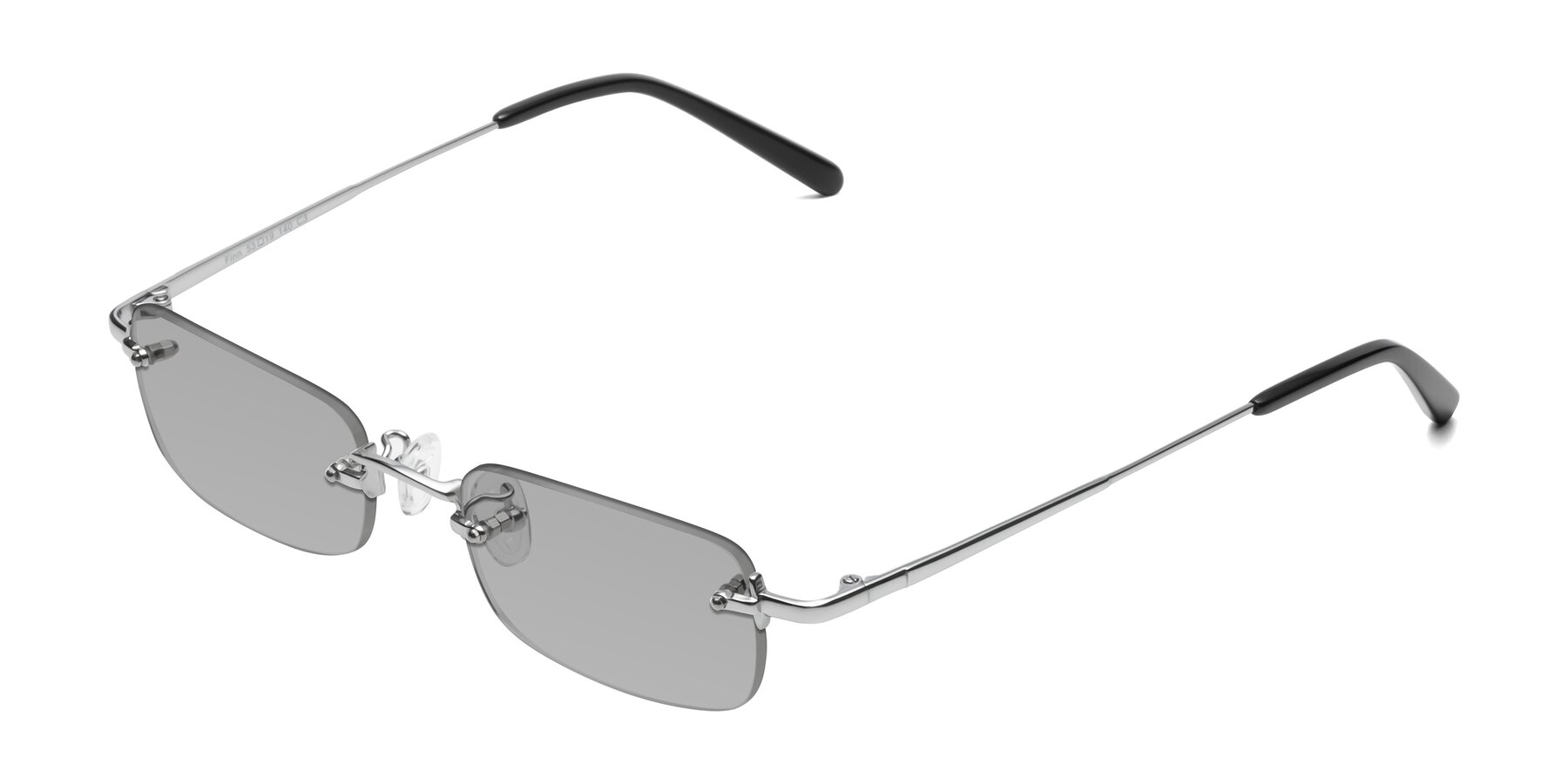 Angle of Finn in Silver with Light Gray Tinted Lenses