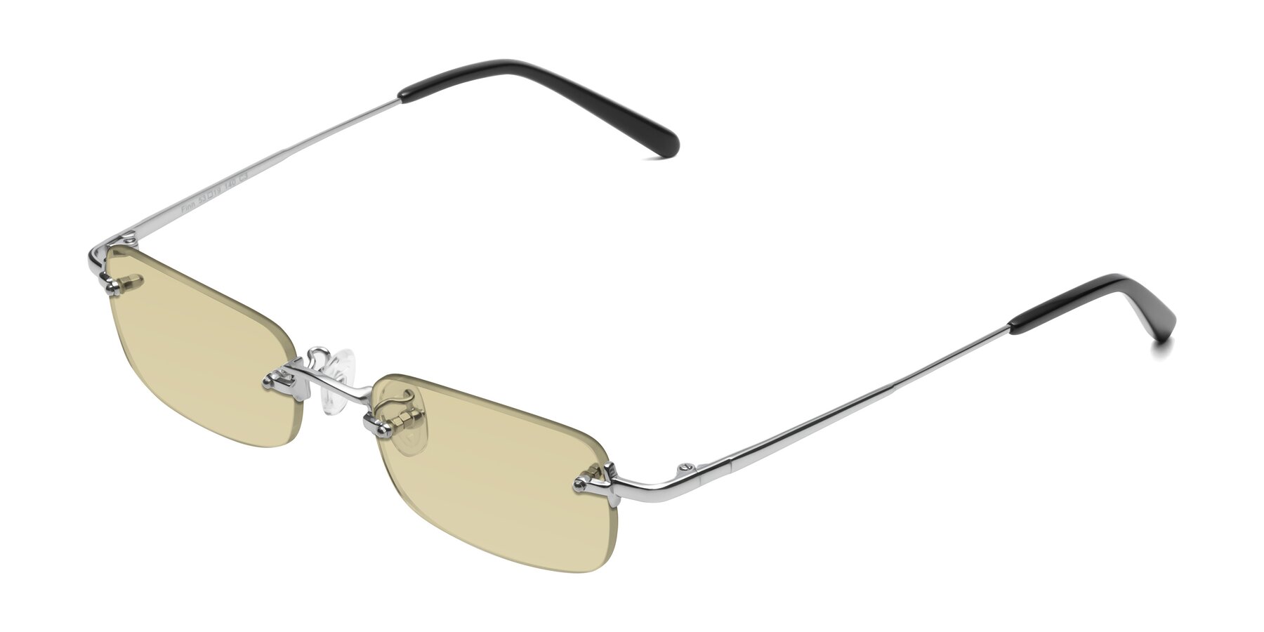 Angle of Finn in Silver with Light Champagne Tinted Lenses