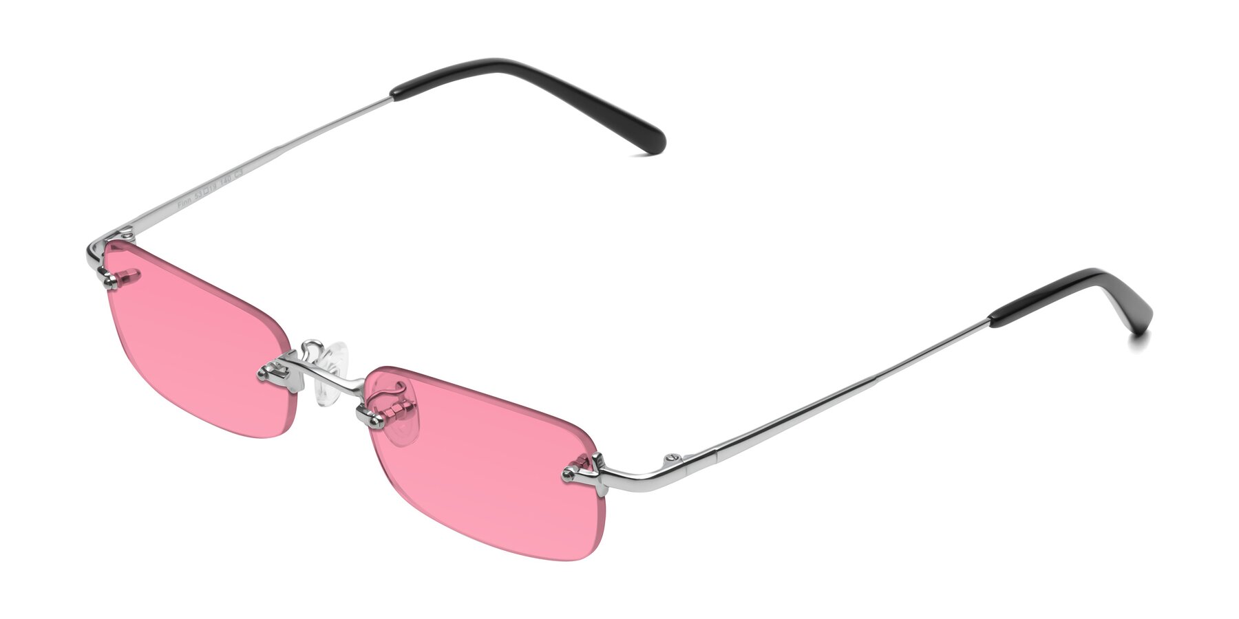 Angle of Finn in Silver with Pink Tinted Lenses