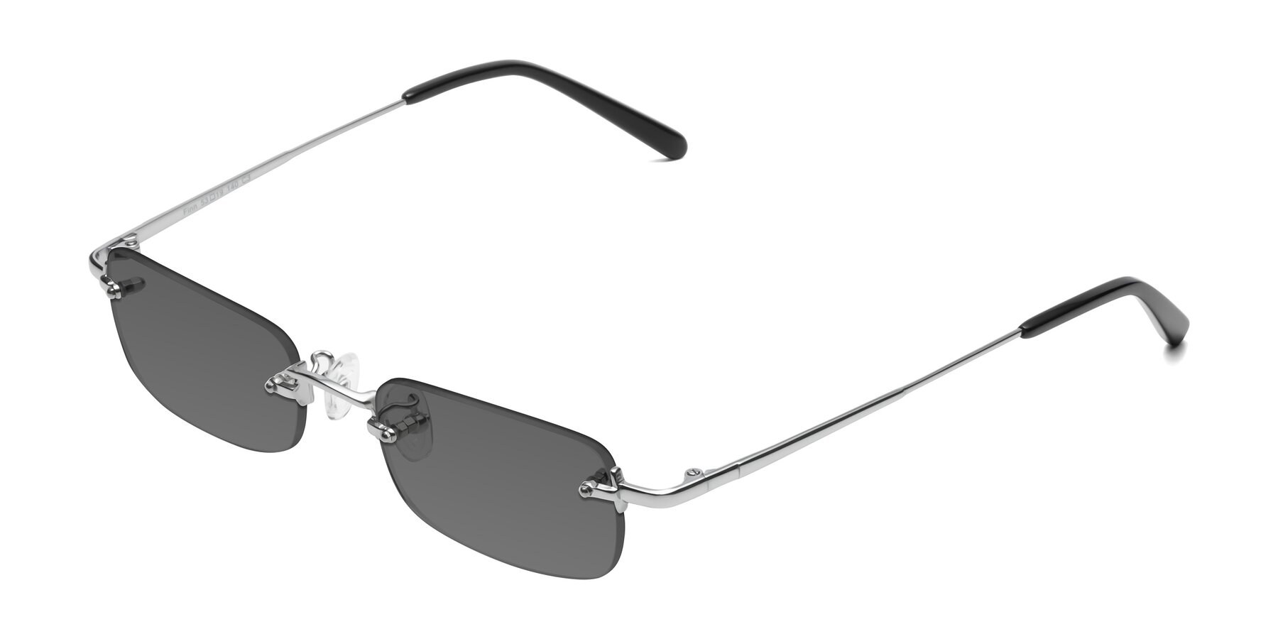 Angle of Finn in Silver with Medium Gray Tinted Lenses