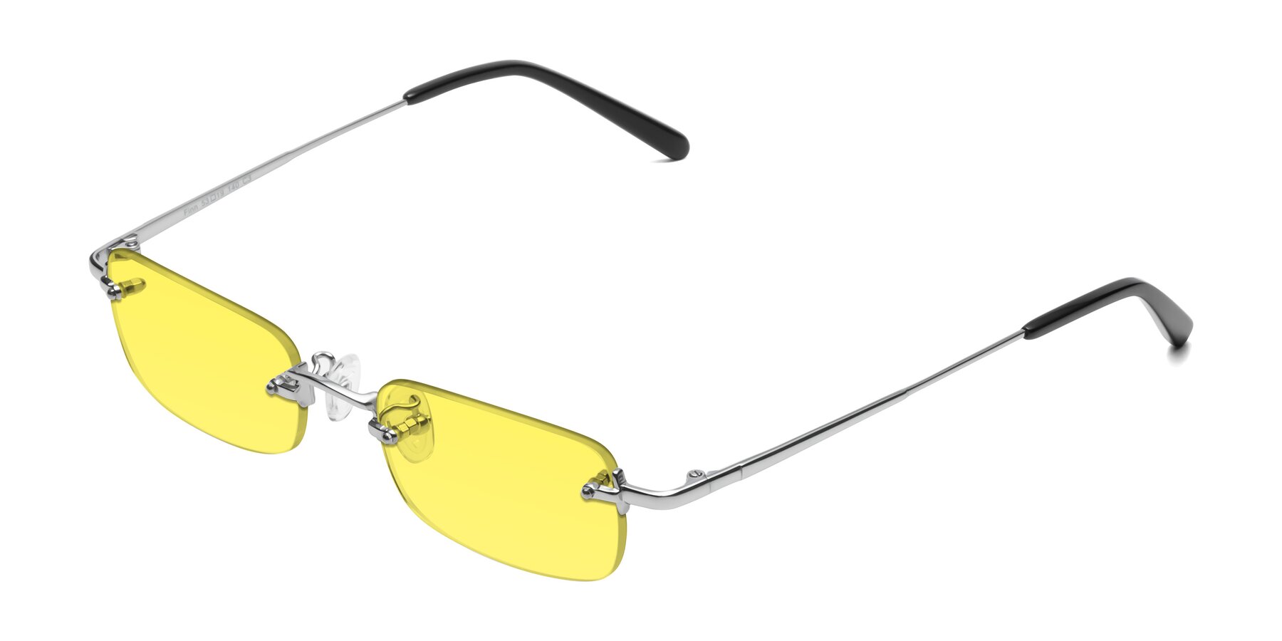 Angle of Finn in Silver with Medium Yellow Tinted Lenses