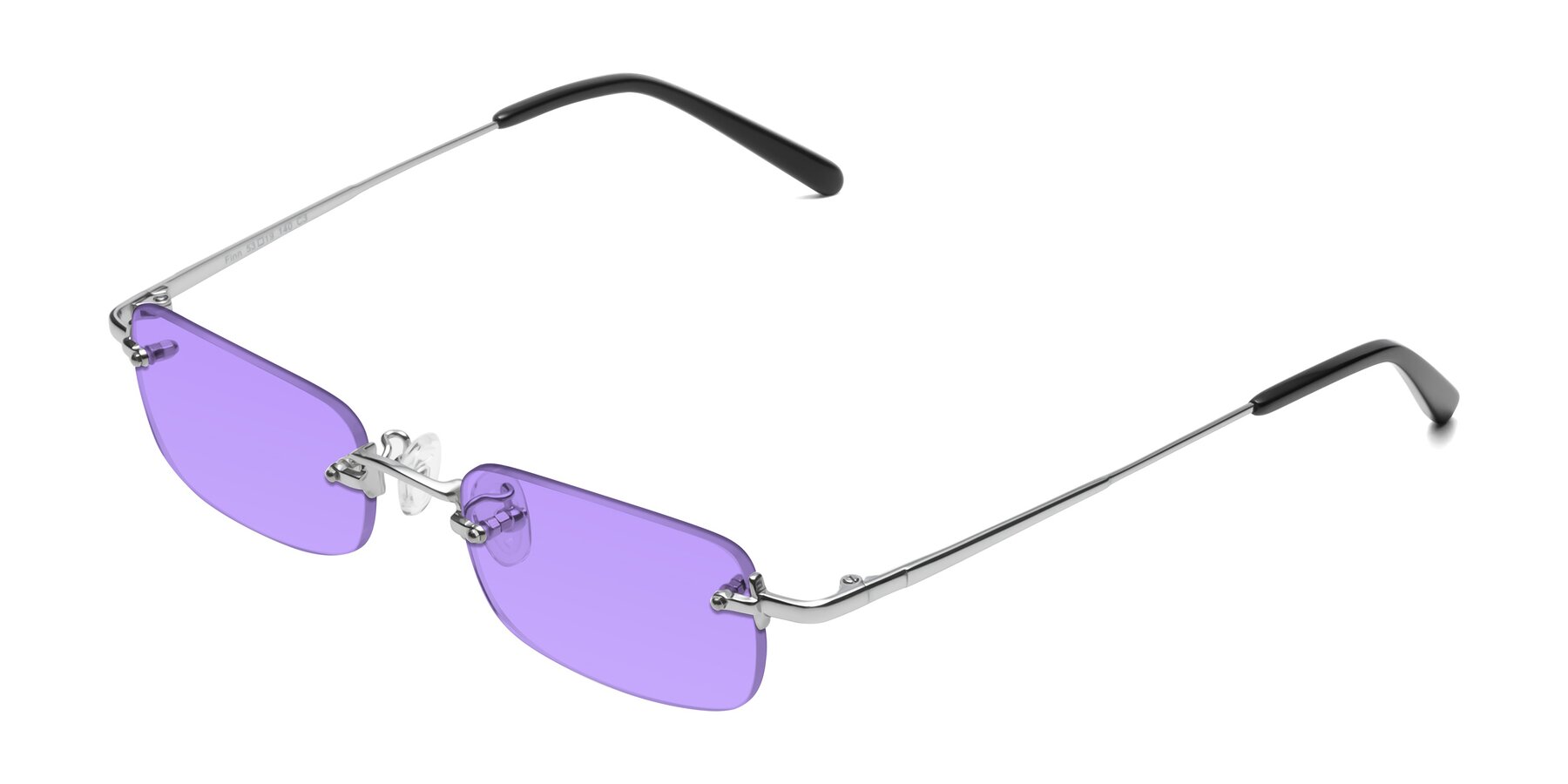 Angle of Finn in Silver with Medium Purple Tinted Lenses