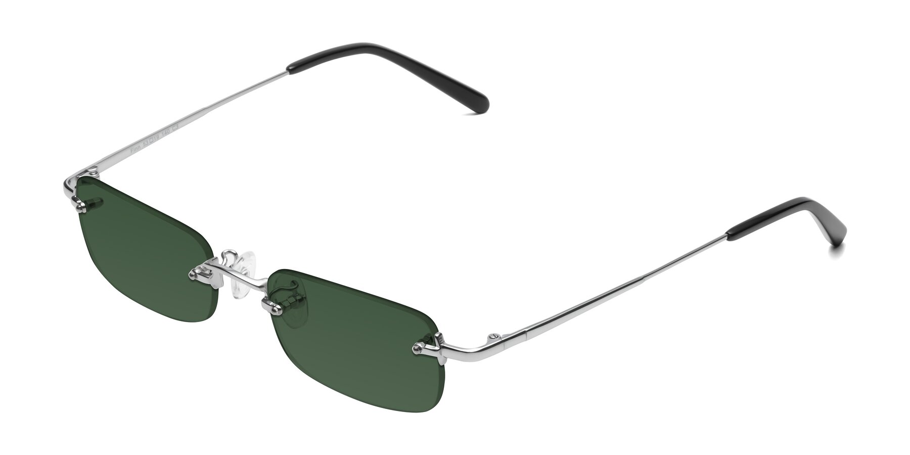 Angle of Finn in Silver with Green Tinted Lenses