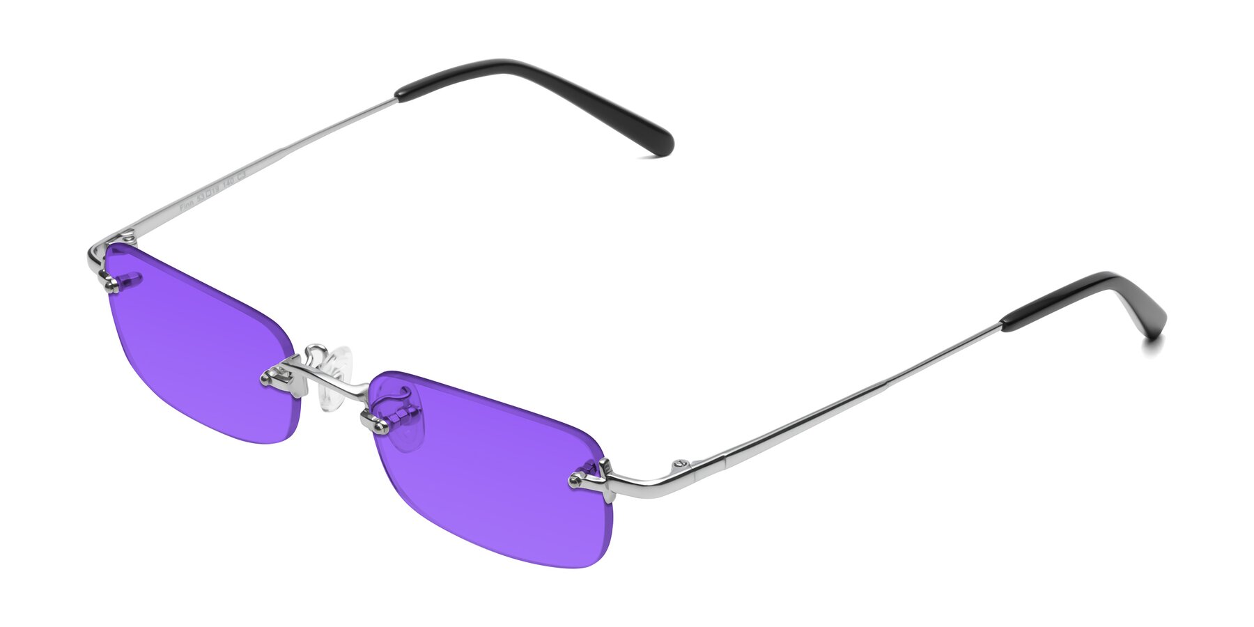 Angle of Finn in Silver with Purple Tinted Lenses