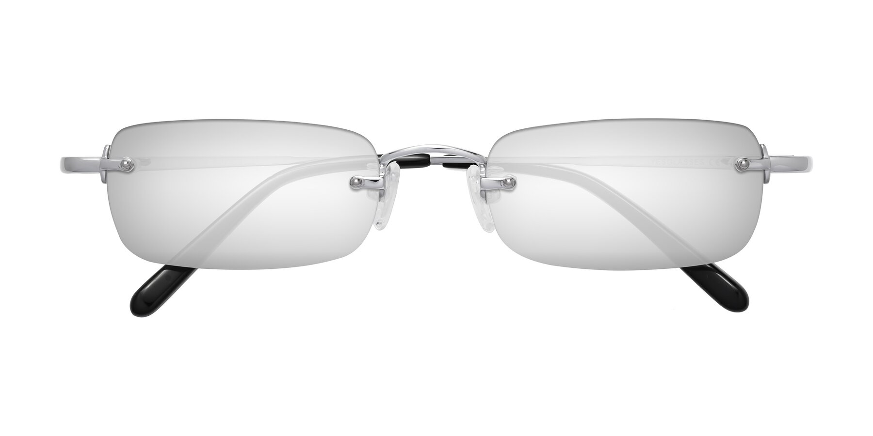 Folded Front of Finn in Silver with Silver Mirrored Lenses