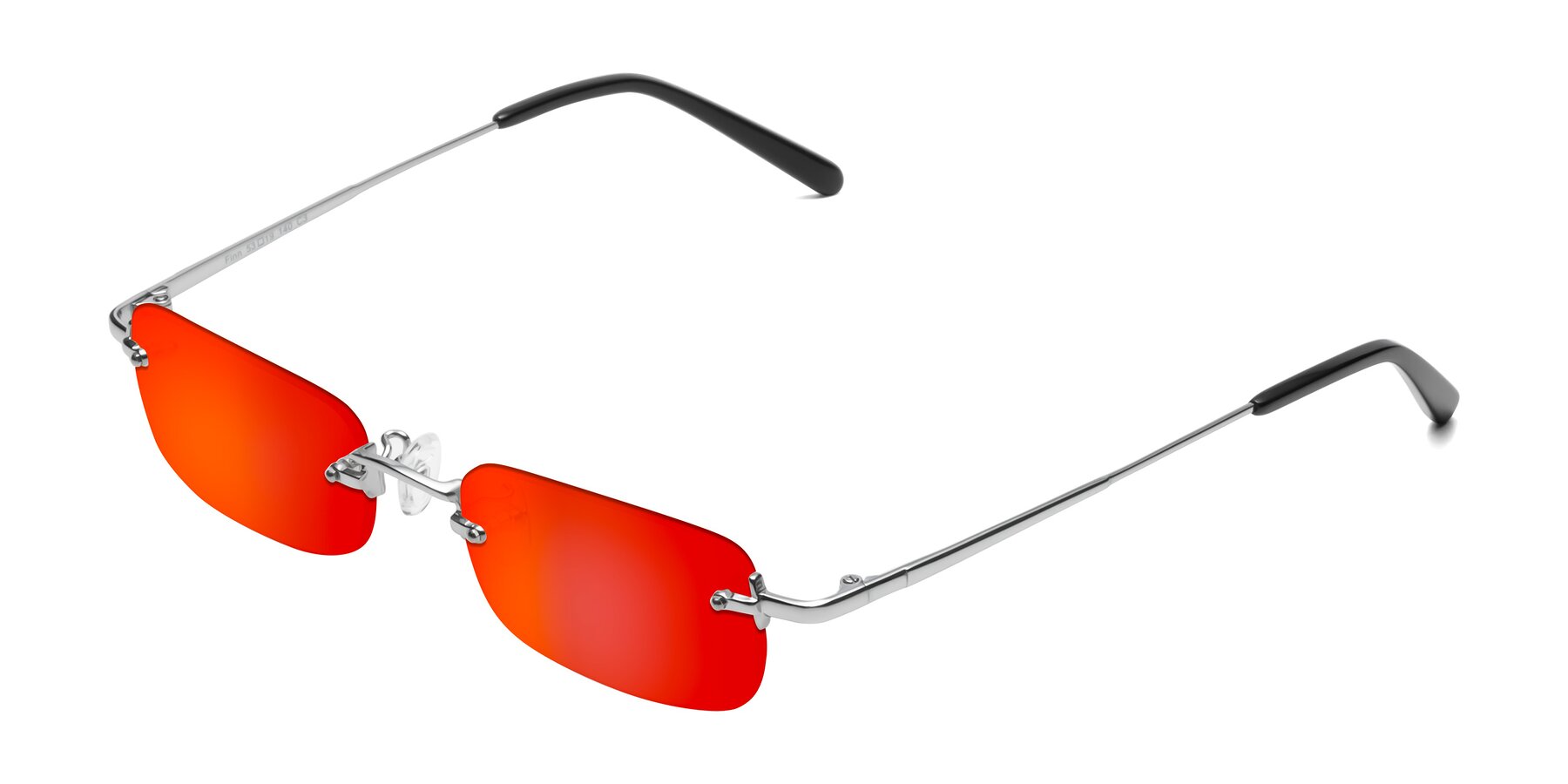 Angle of Finn in Silver with Red Gold Mirrored Lenses