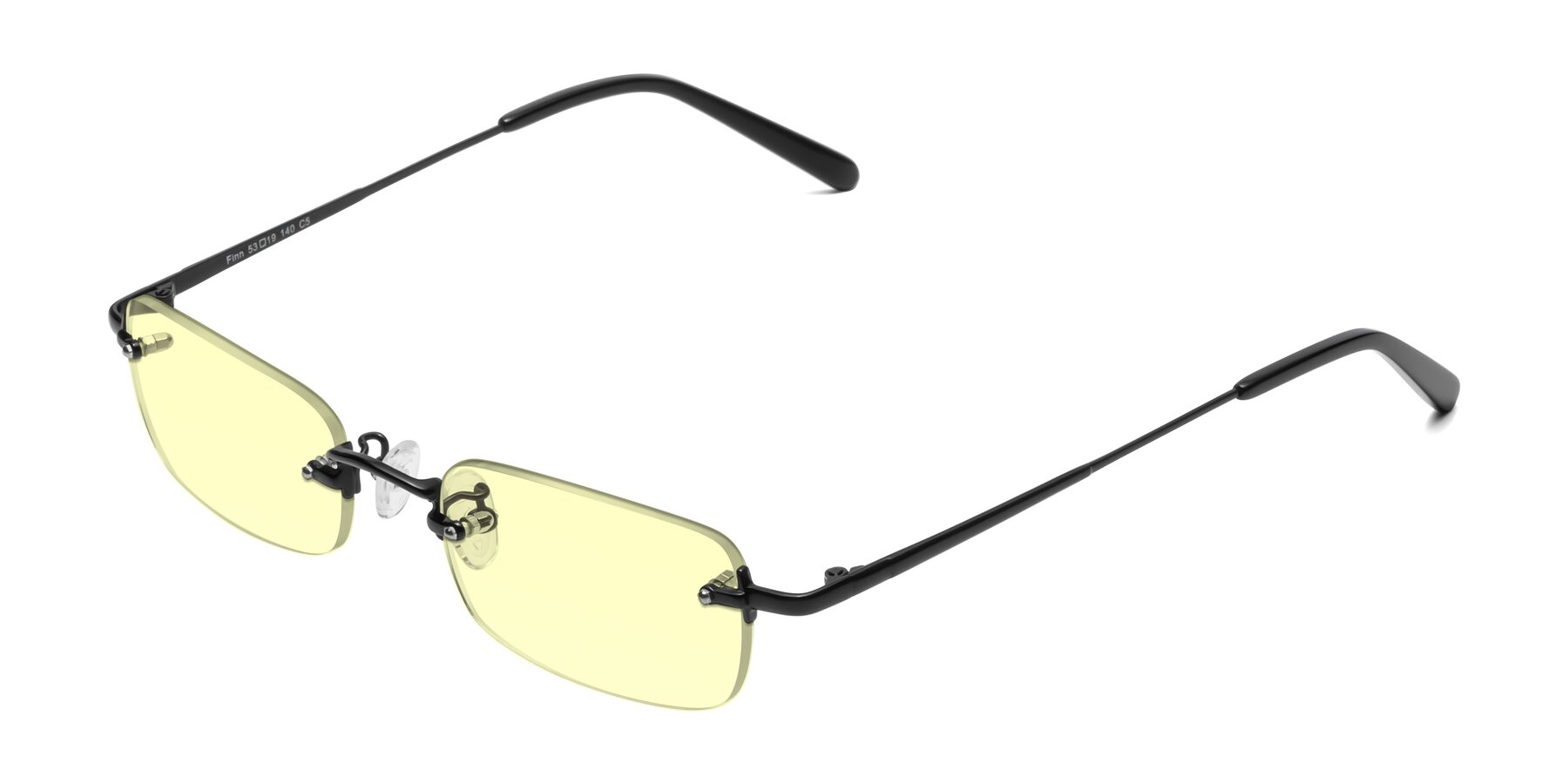 Angle of Finn in Black with Light Yellow Tinted Lenses