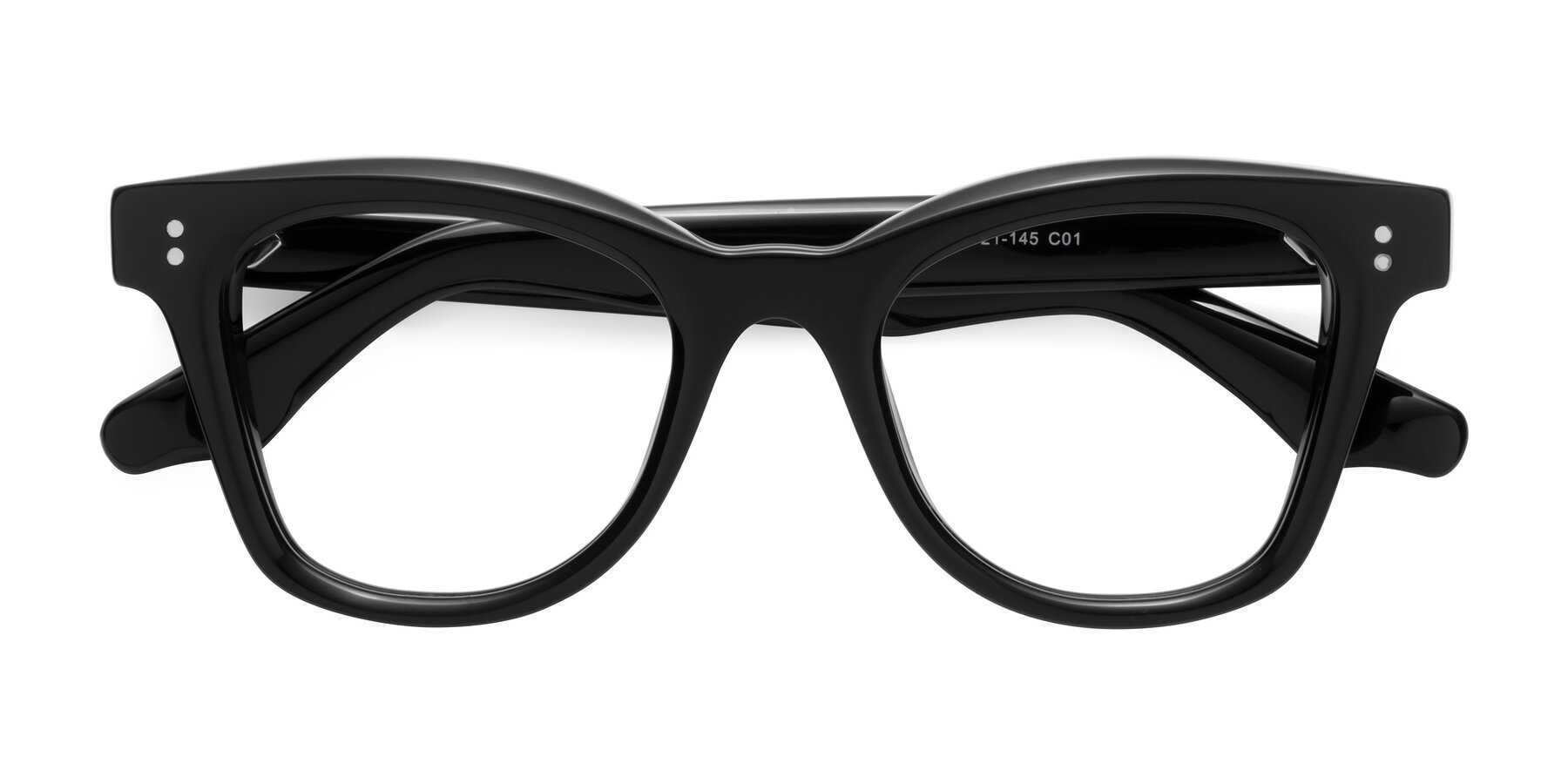 Folded Front of Dragon in Black with Clear Eyeglass Lenses