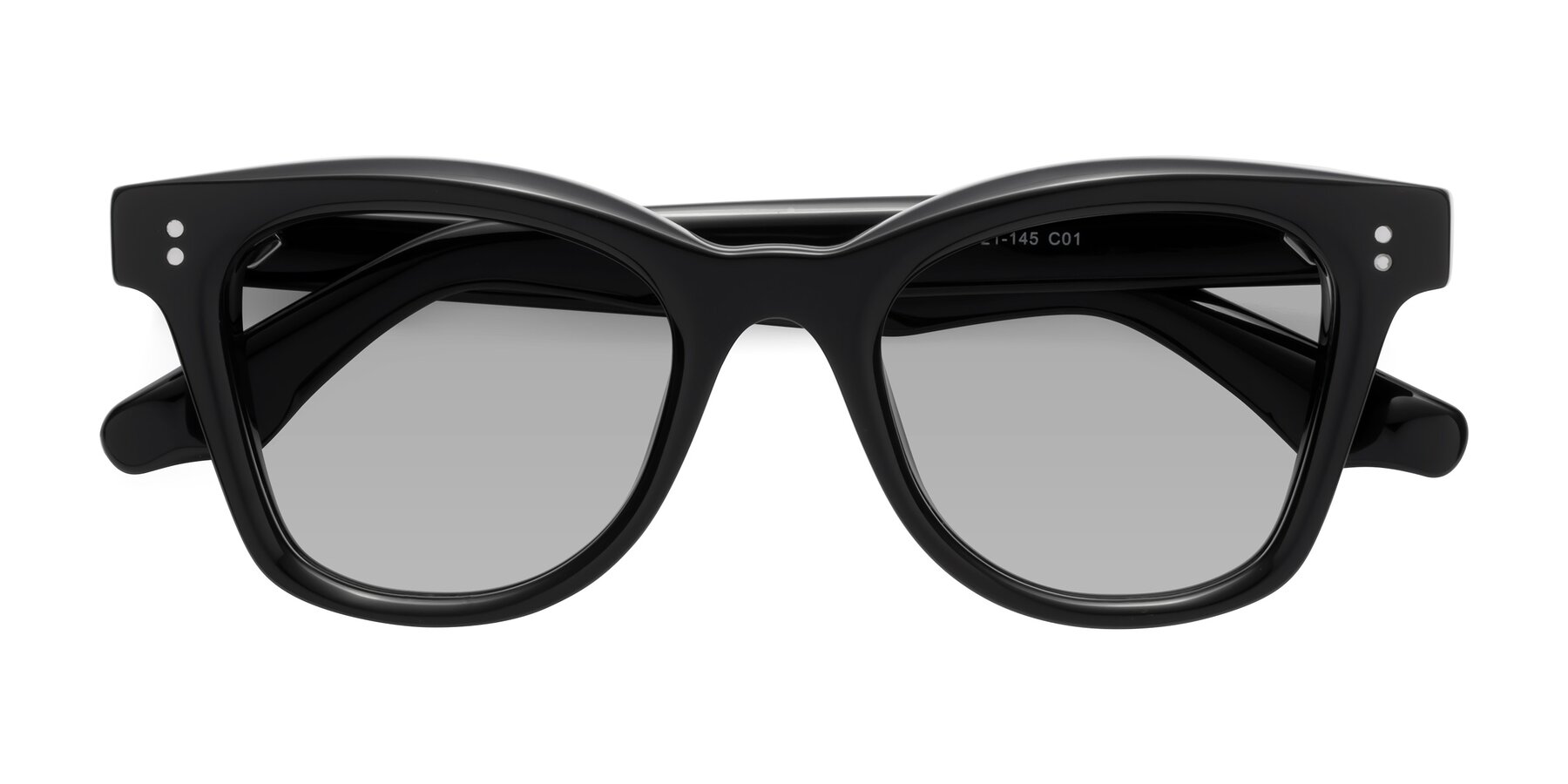 Folded Front of Dragon in Black with Light Gray Tinted Lenses