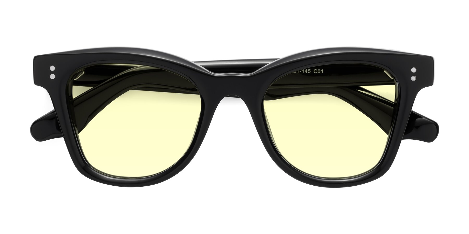 Folded Front of Dragon in Black with Light Yellow Tinted Lenses