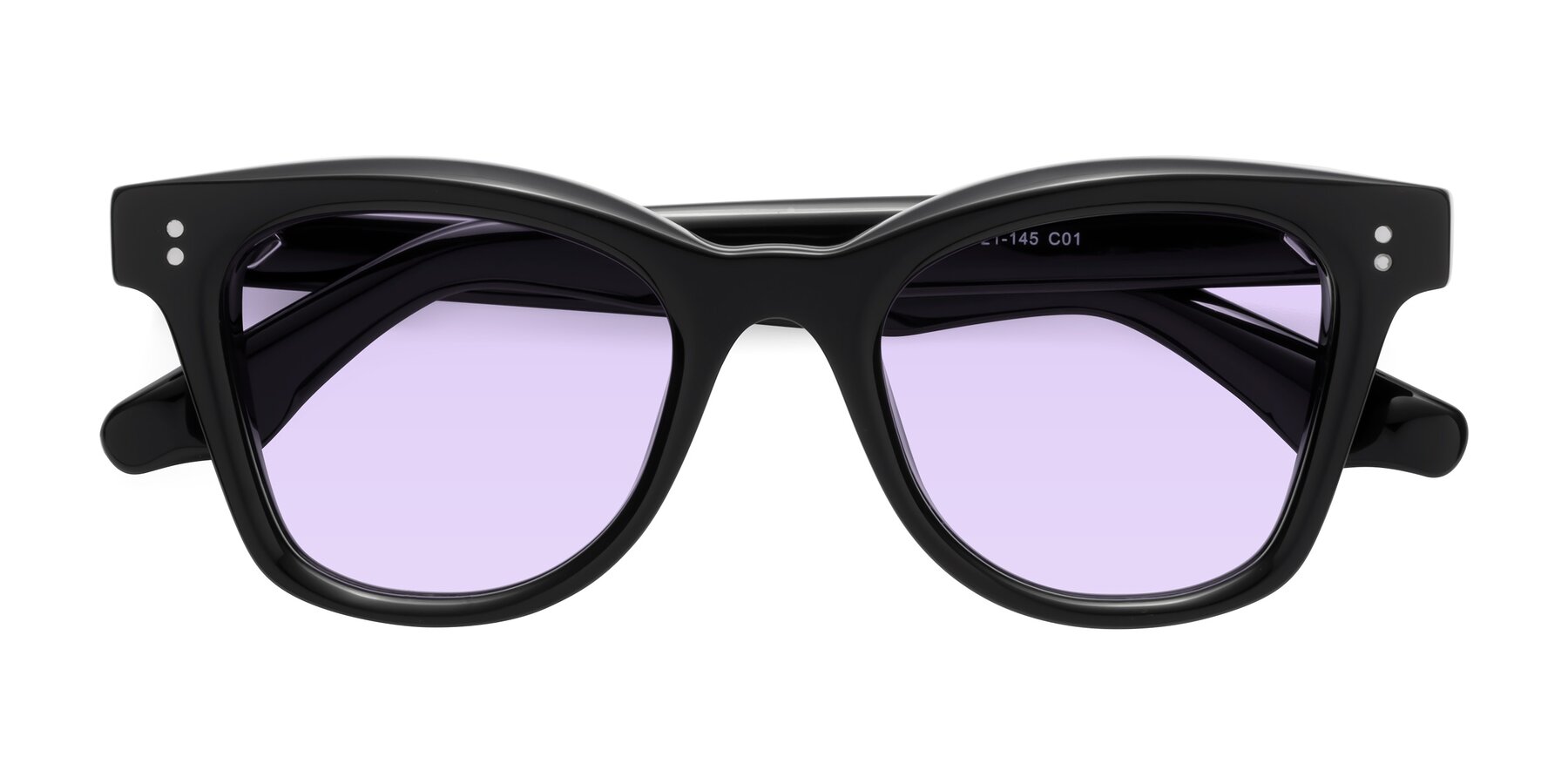 Folded Front of Dragon in Black with Light Purple Tinted Lenses