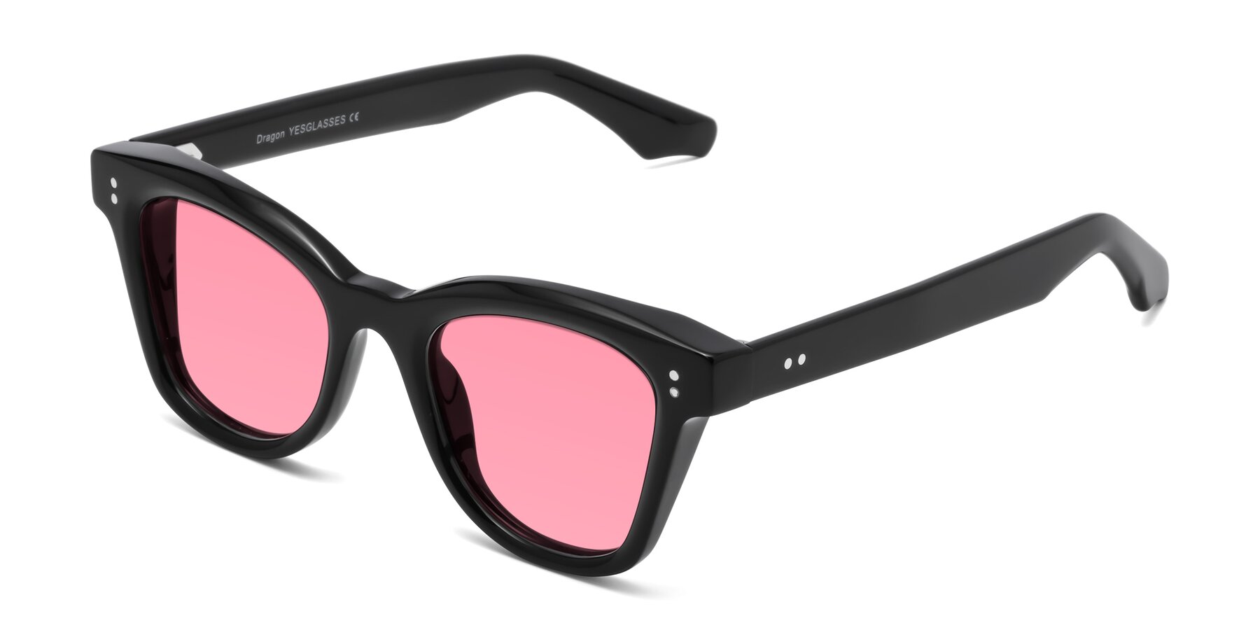 Angle of Dragon in Black with Pink Tinted Lenses