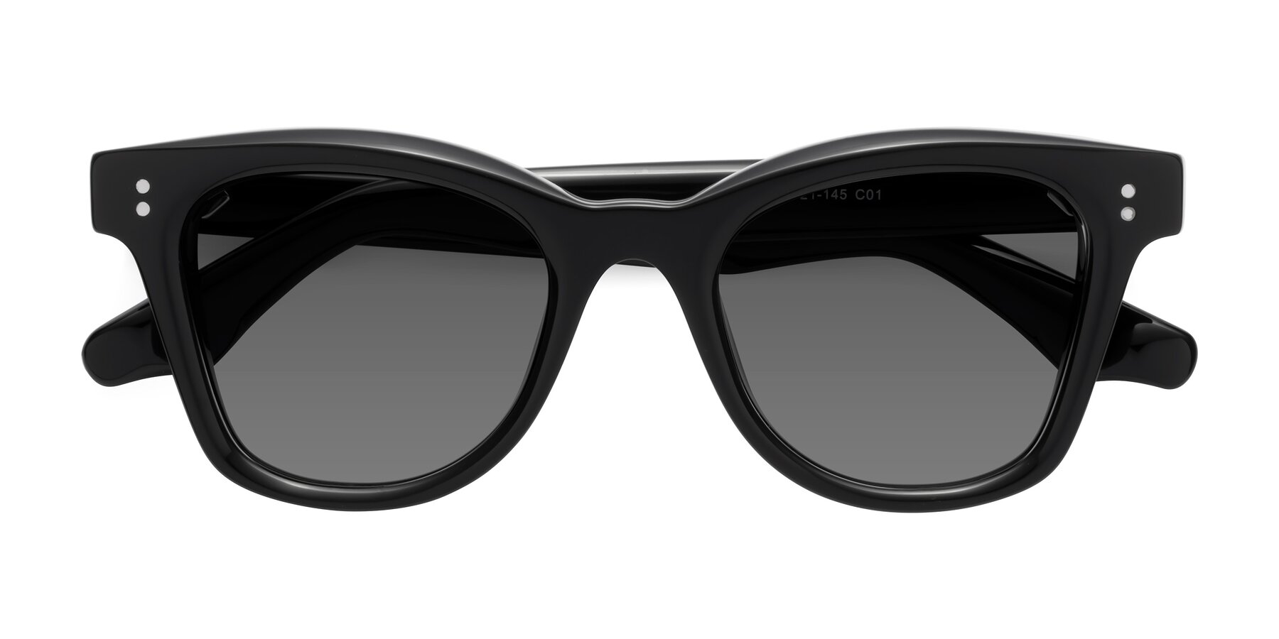 Folded Front of Dragon in Black with Medium Gray Tinted Lenses