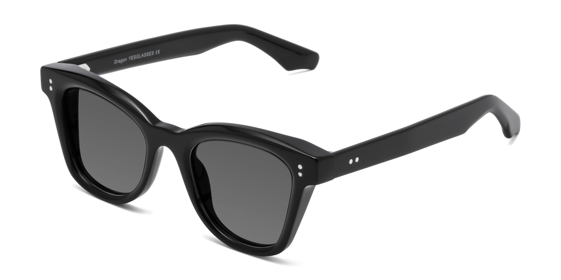 Angle of Dragon in Black with Medium Gray Tinted Lenses