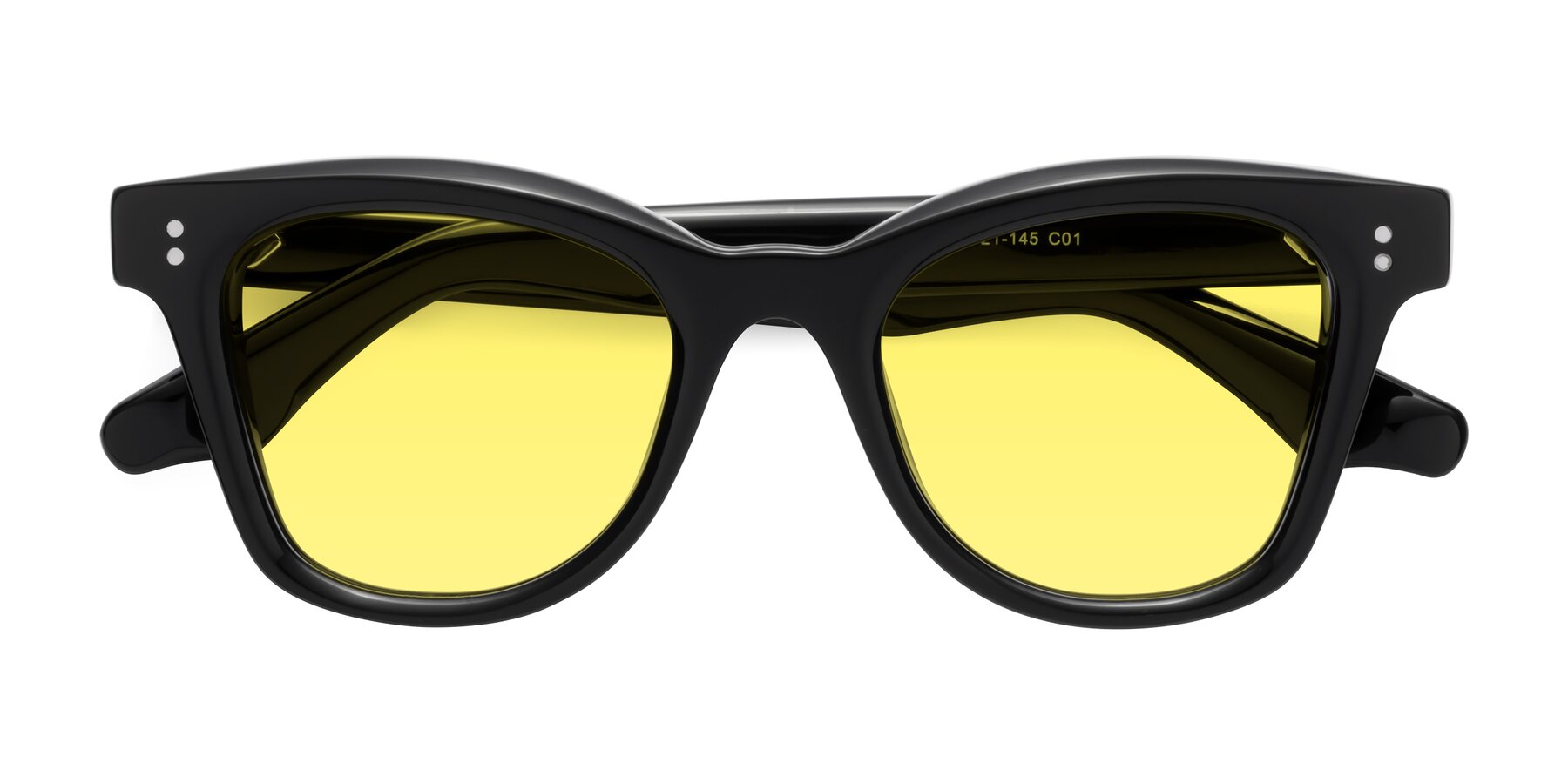 Folded Front of Dragon in Black with Medium Yellow Tinted Lenses