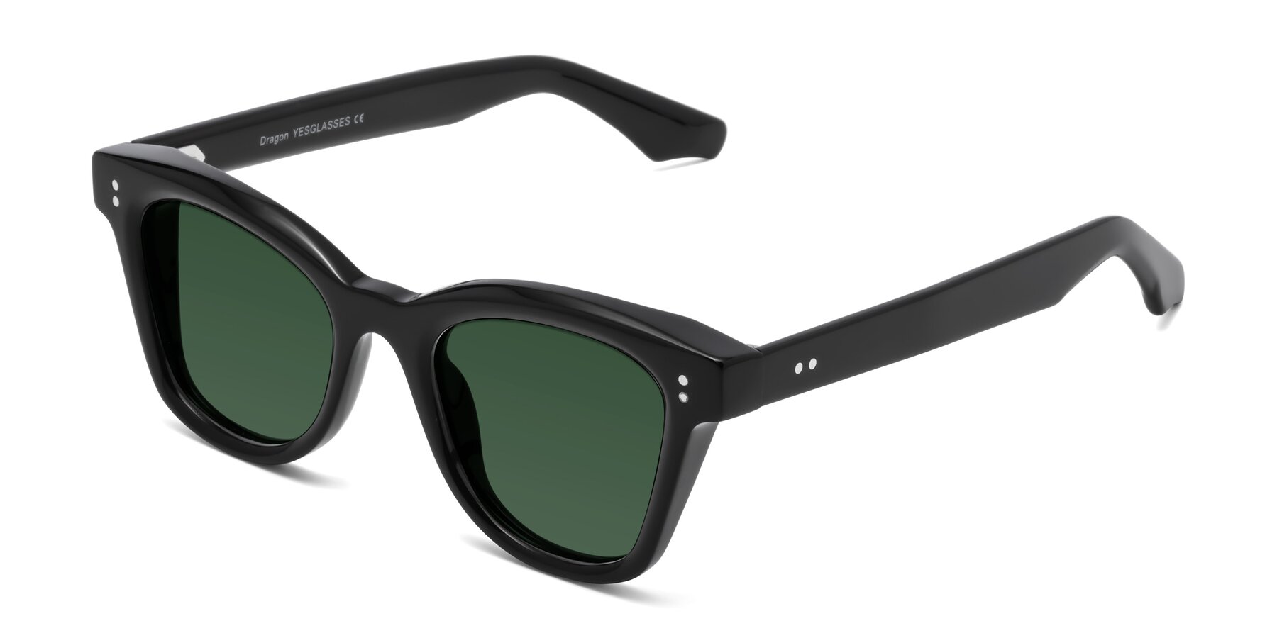 Angle of Dragon in Black with Green Tinted Lenses