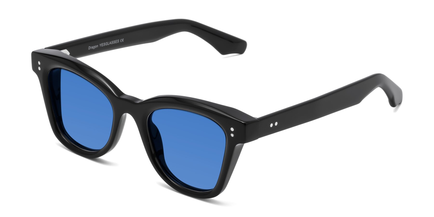 Angle of Dragon in Black with Blue Tinted Lenses