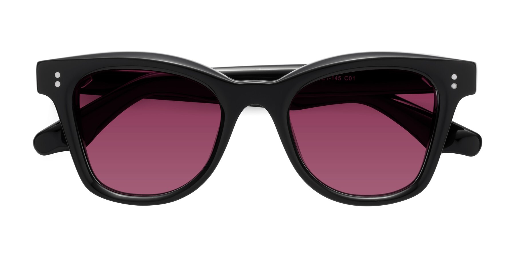 Folded Front of Dragon in Black with Wine Tinted Lenses