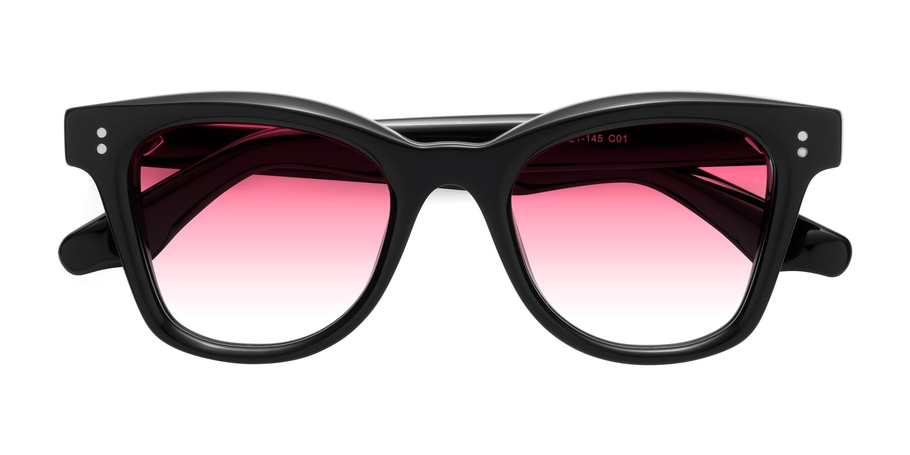Folded Front of Dragon in Black with Pink Gradient Lenses