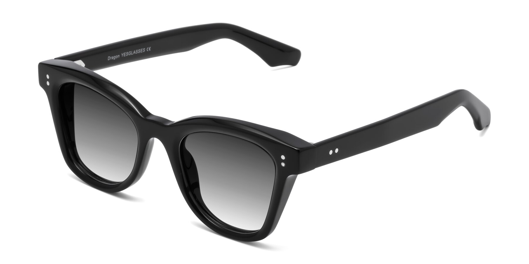 Angle of Dragon in Black with Gray Gradient Lenses