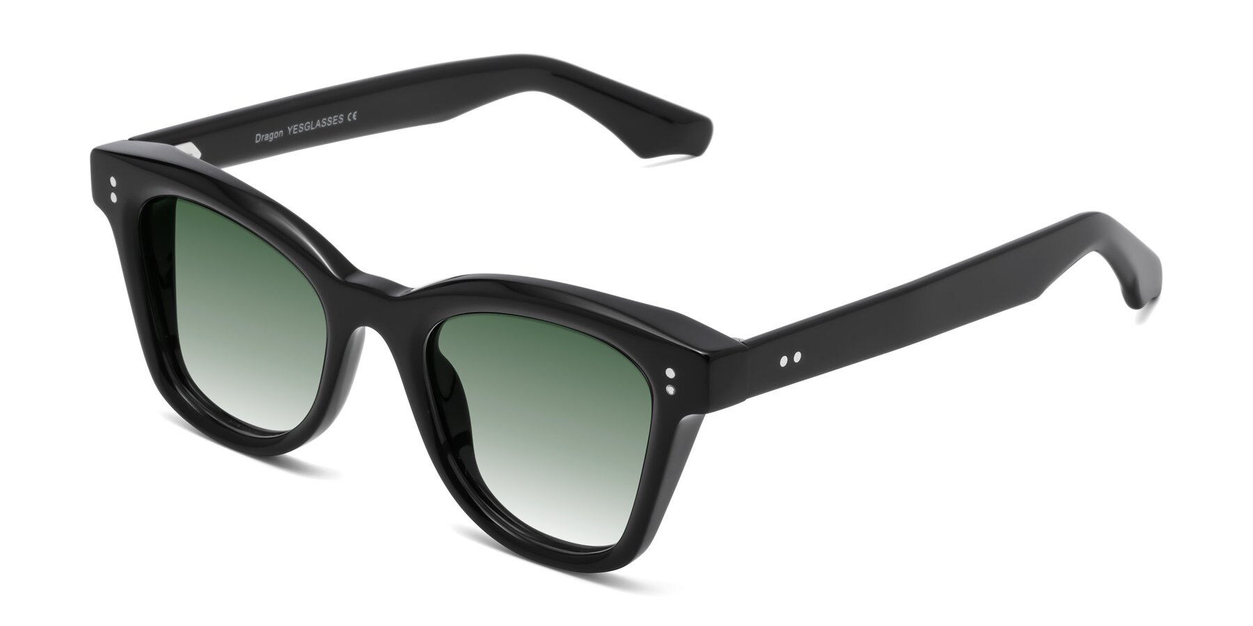 Angle of Dragon in Black with Green Gradient Lenses