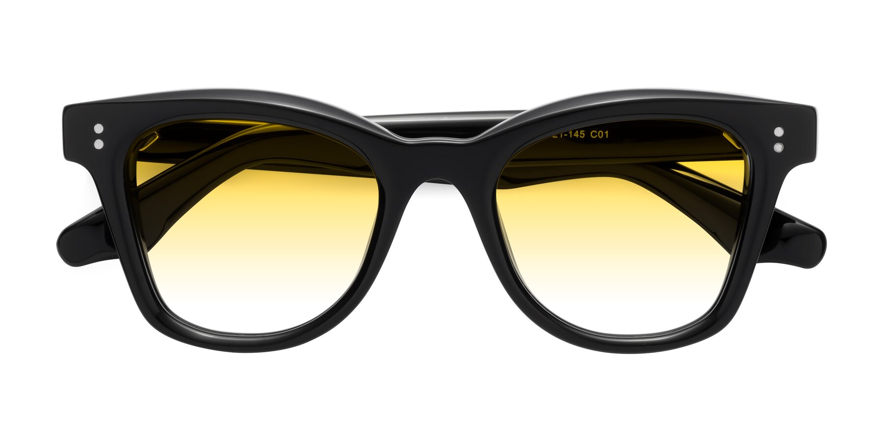 Folded Front of Dragon in Black with Yellow Gradient Lenses