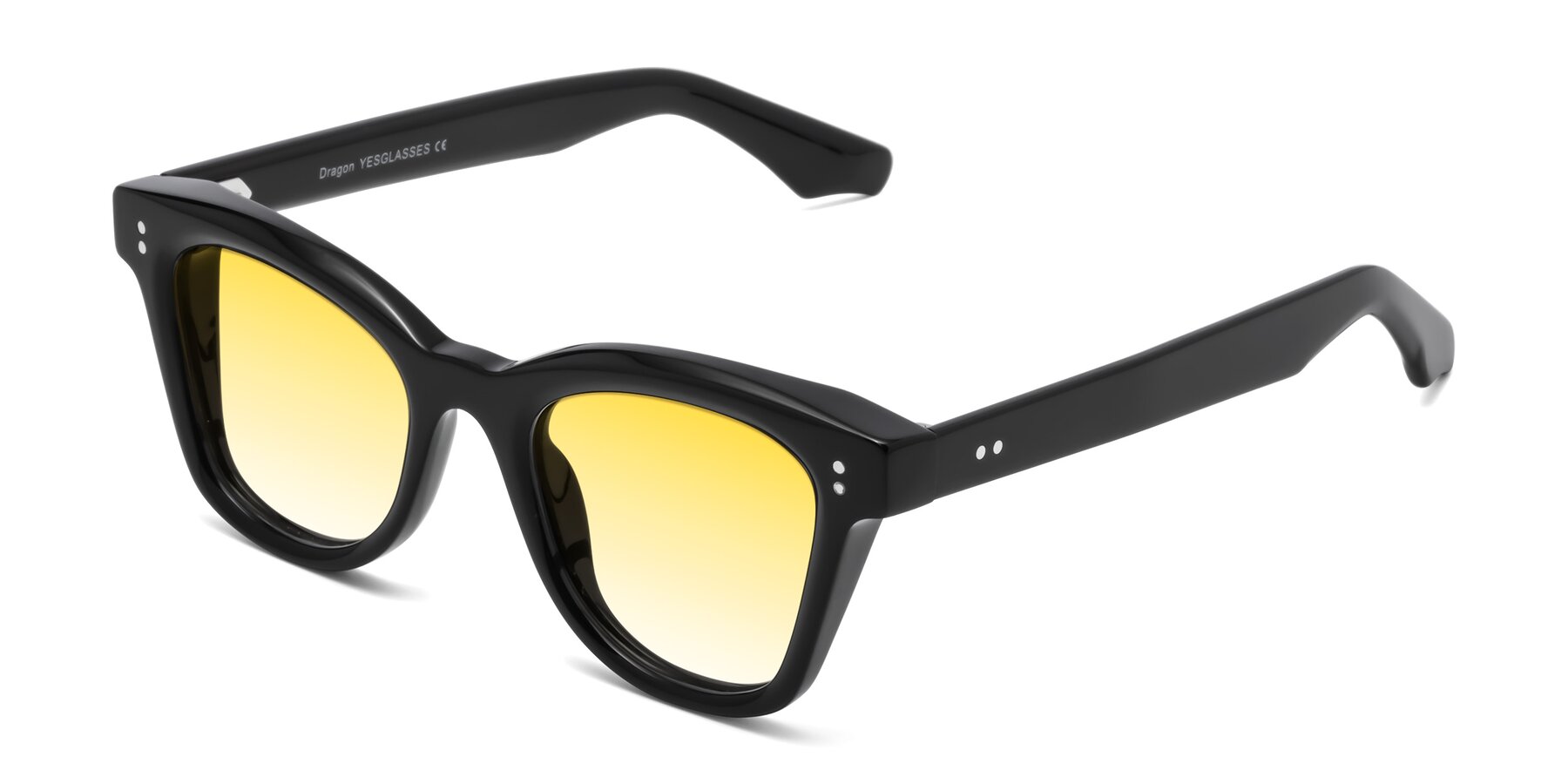 Angle of Dragon in Black with Yellow Gradient Lenses