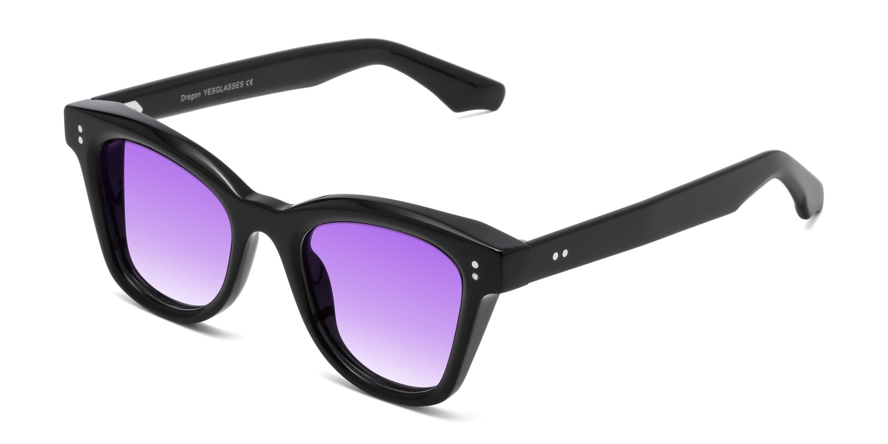 Angle of Dragon in Black with Purple Gradient Lenses