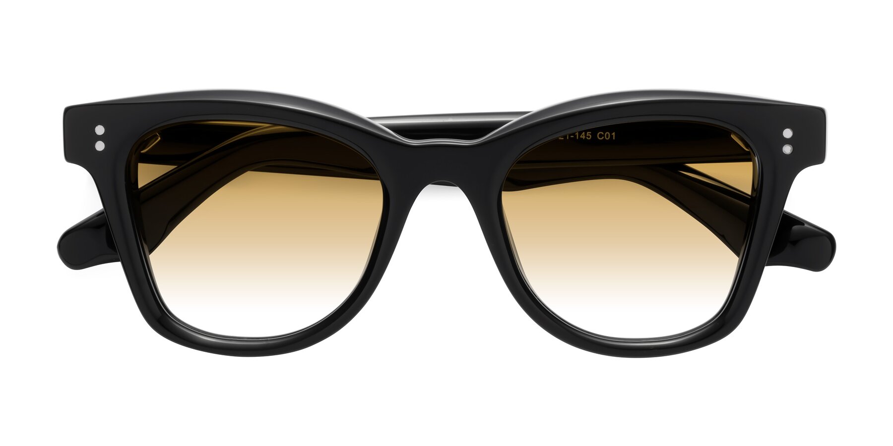 Folded Front of Dragon in Black with Champagne Gradient Lenses