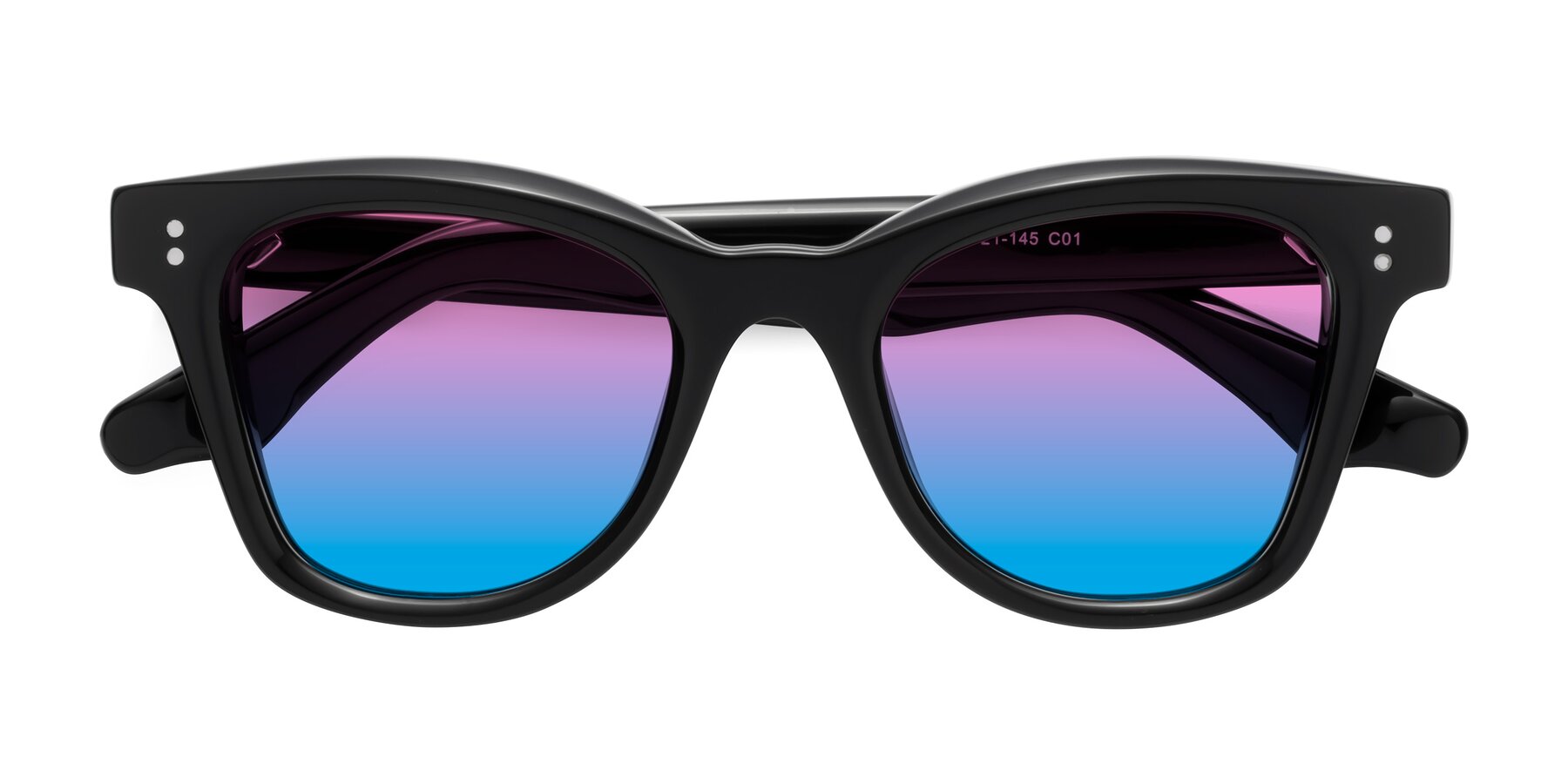 Folded Front of Dragon in Black with Pink / Blue Gradient Lenses