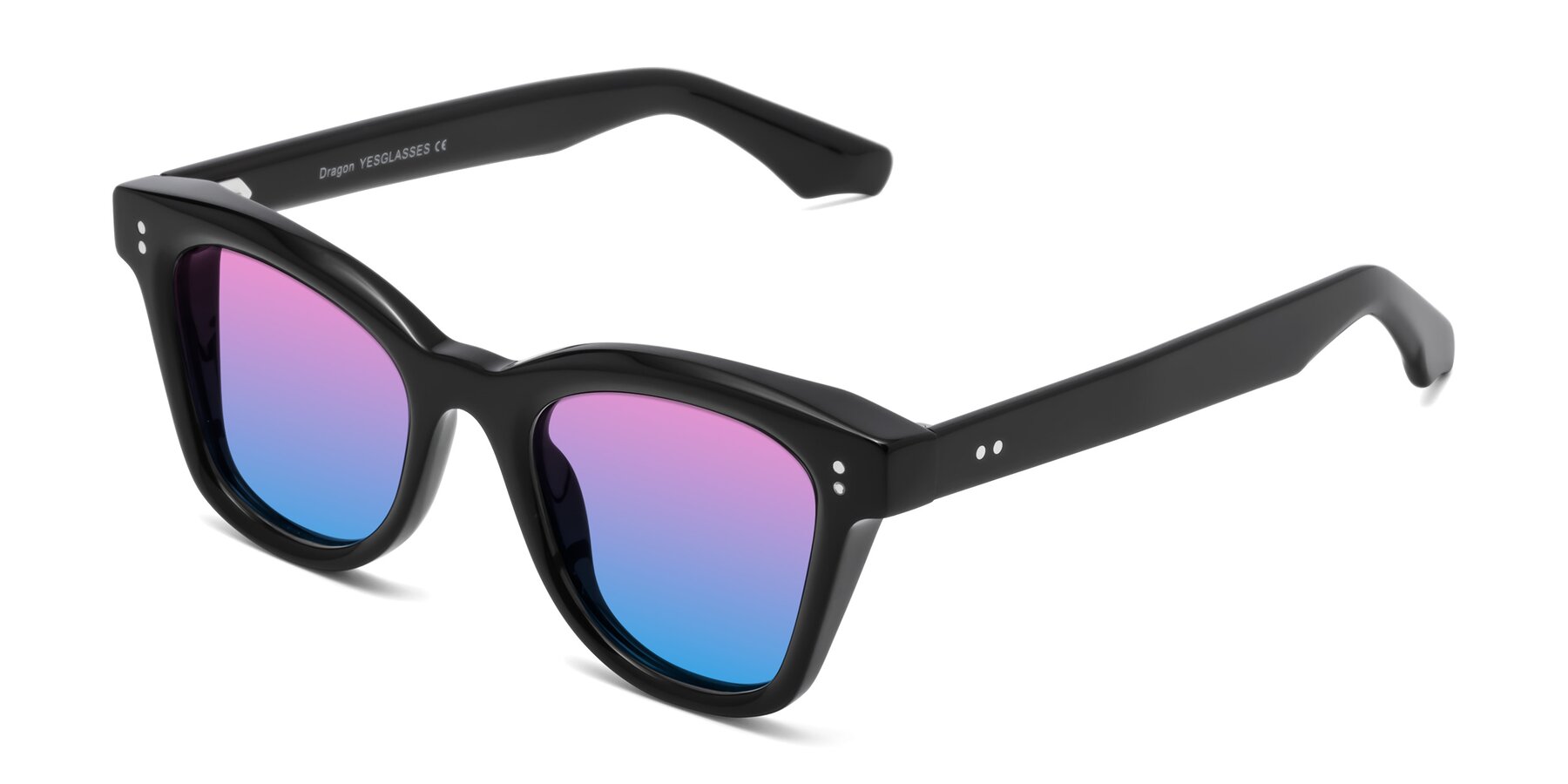 Angle of Dragon in Black with Pink / Blue Gradient Lenses