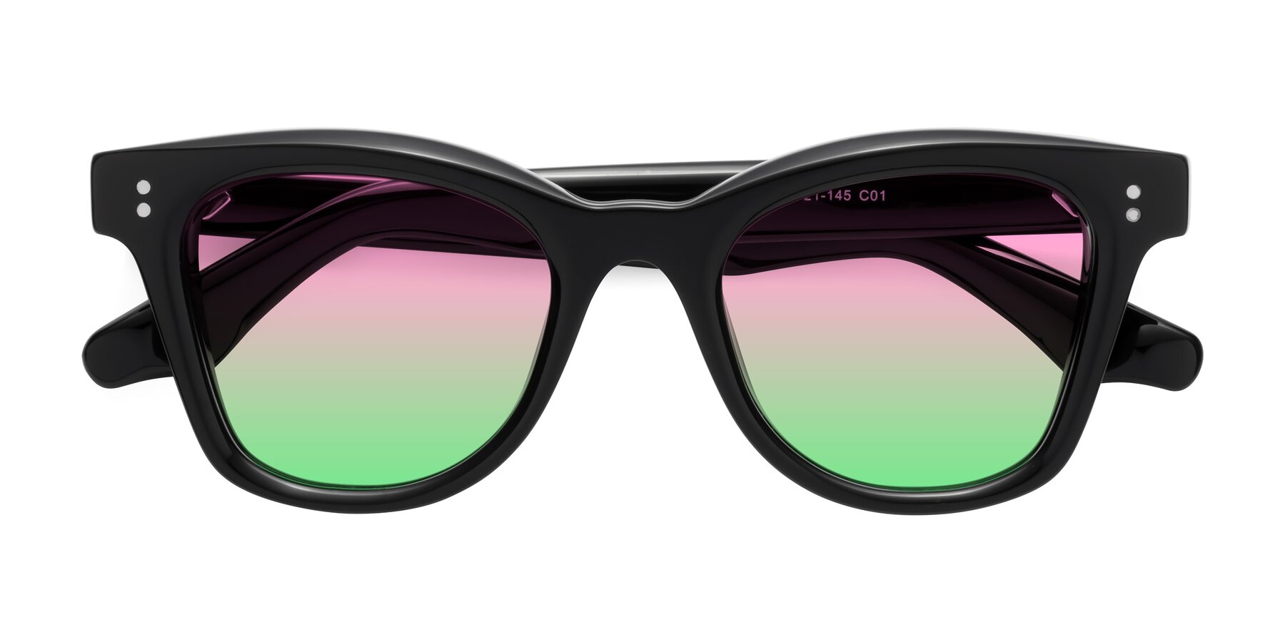 Folded Front of Dragon in Black with Pink / Green Gradient Lenses