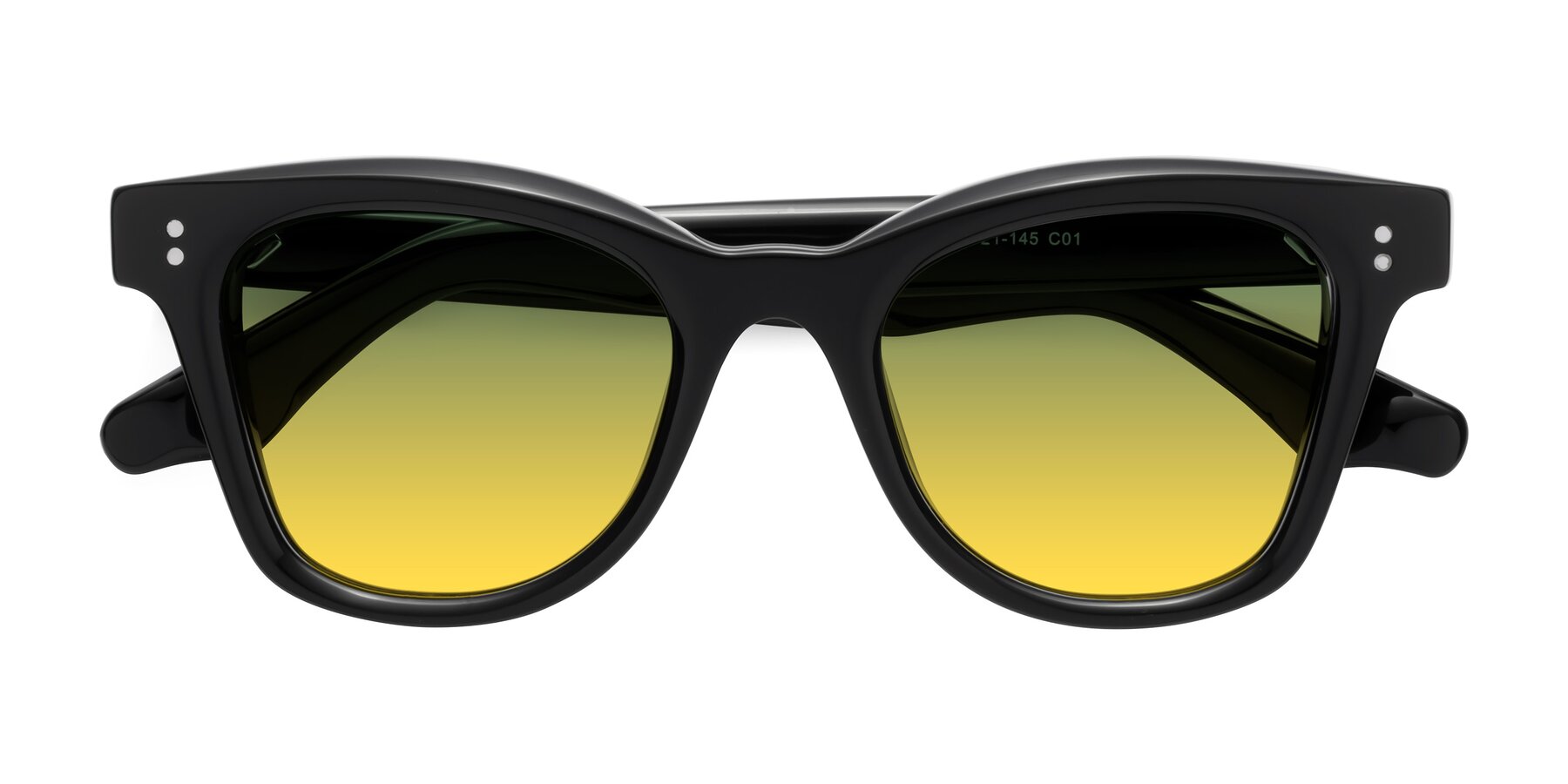Folded Front of Dragon in Black with Green / Yellow Gradient Lenses