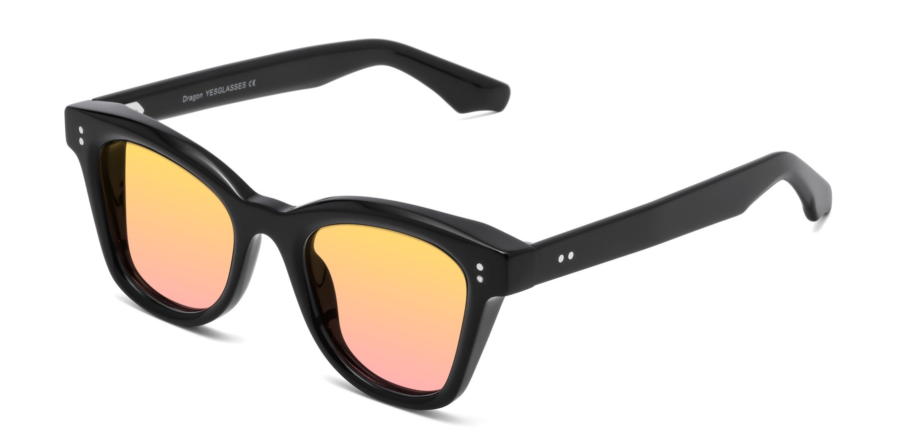 Angle of Dragon in Black with Yellow / Pink Gradient Lenses