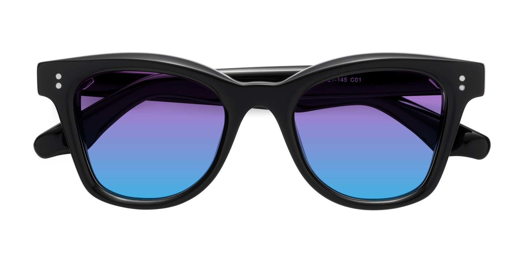 Folded Front of Dragon in Black with Purple / Blue Gradient Lenses