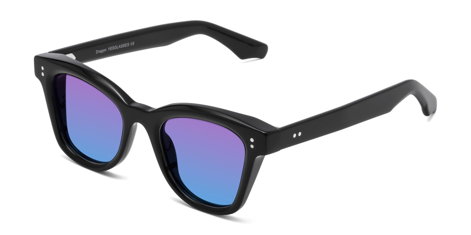 Angle of Dragon in Black with Purple / Blue Gradient Lenses