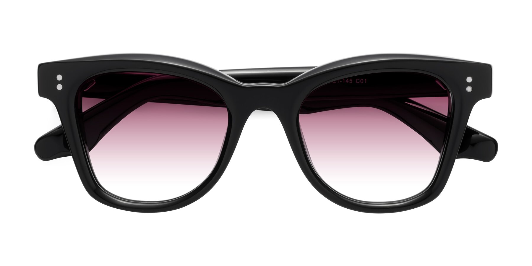 Folded Front of Dragon in Black with Wine Gradient Lenses