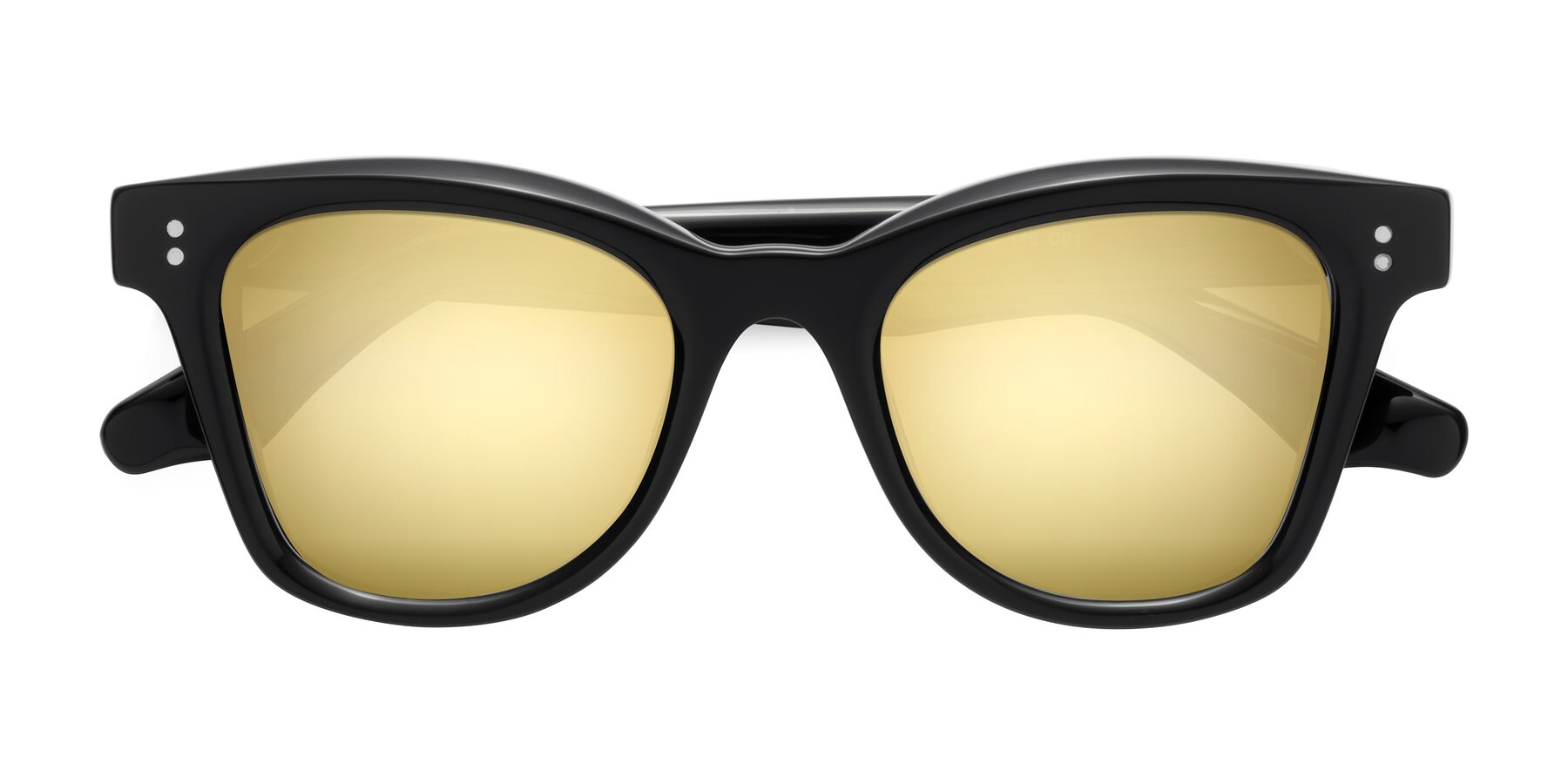 Folded Front of Dragon in Black with Gold Mirrored Lenses