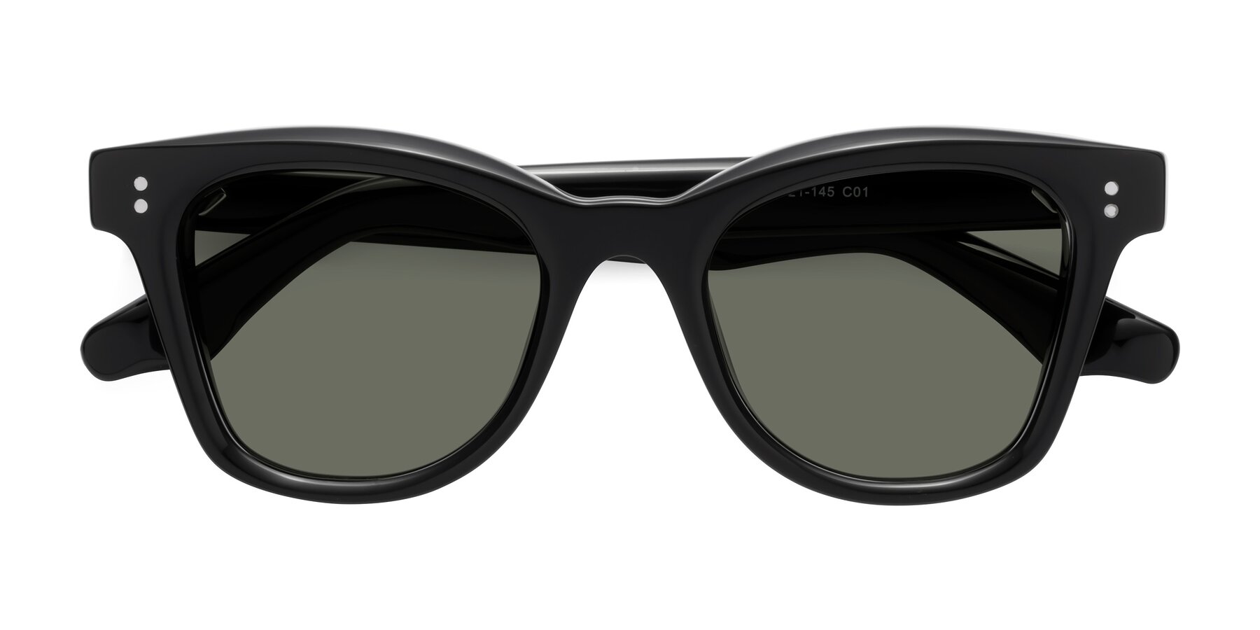 Folded Front of Dragon in Black with Gray Polarized Lenses